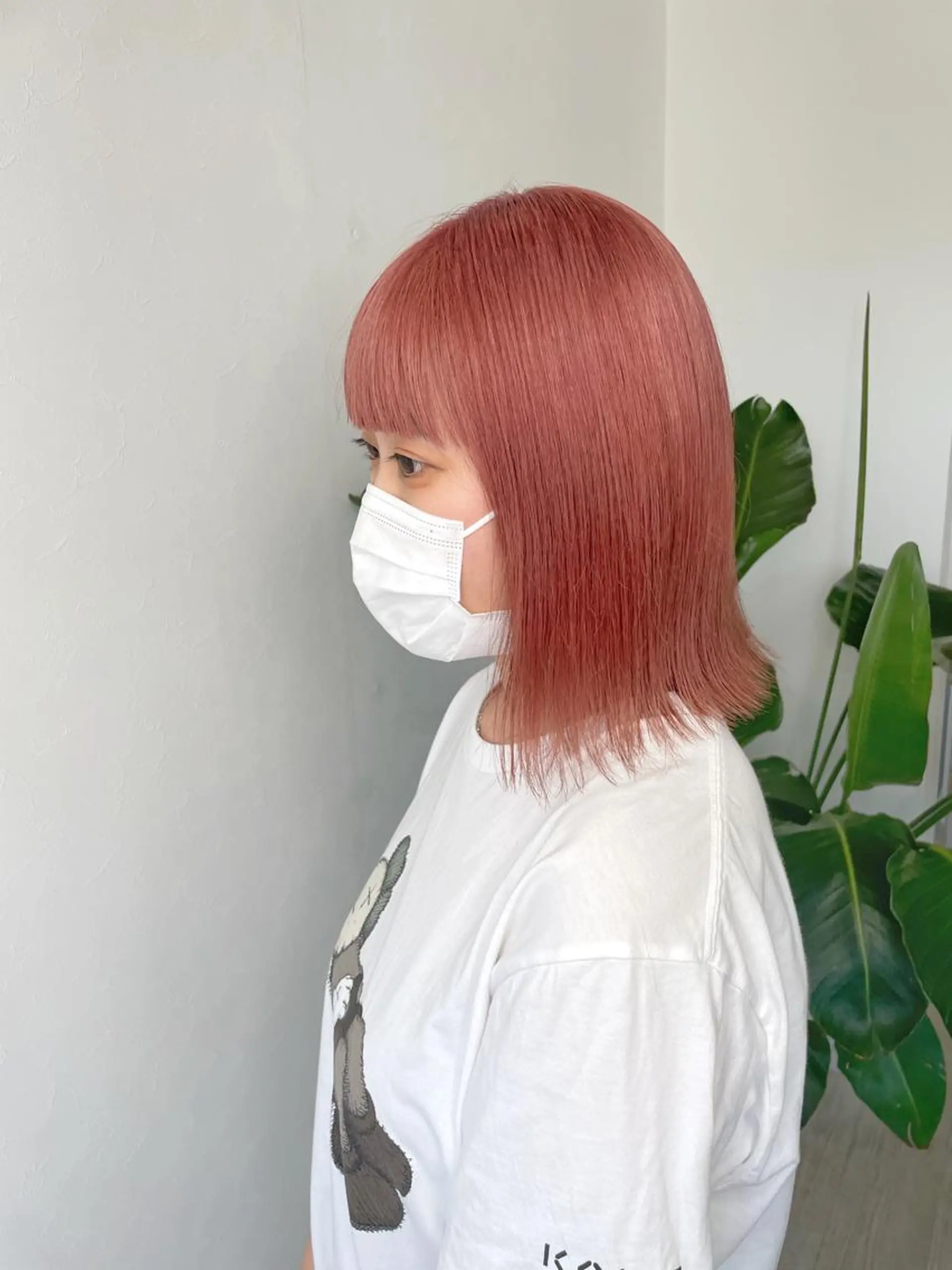 ミディアム カラー ベージュカラー ブリーチ オレンジ ピンクカラー ピンクベージュ ヘアカラー force  hair所属・🫧富田 苑実🫧のヘアスタイル