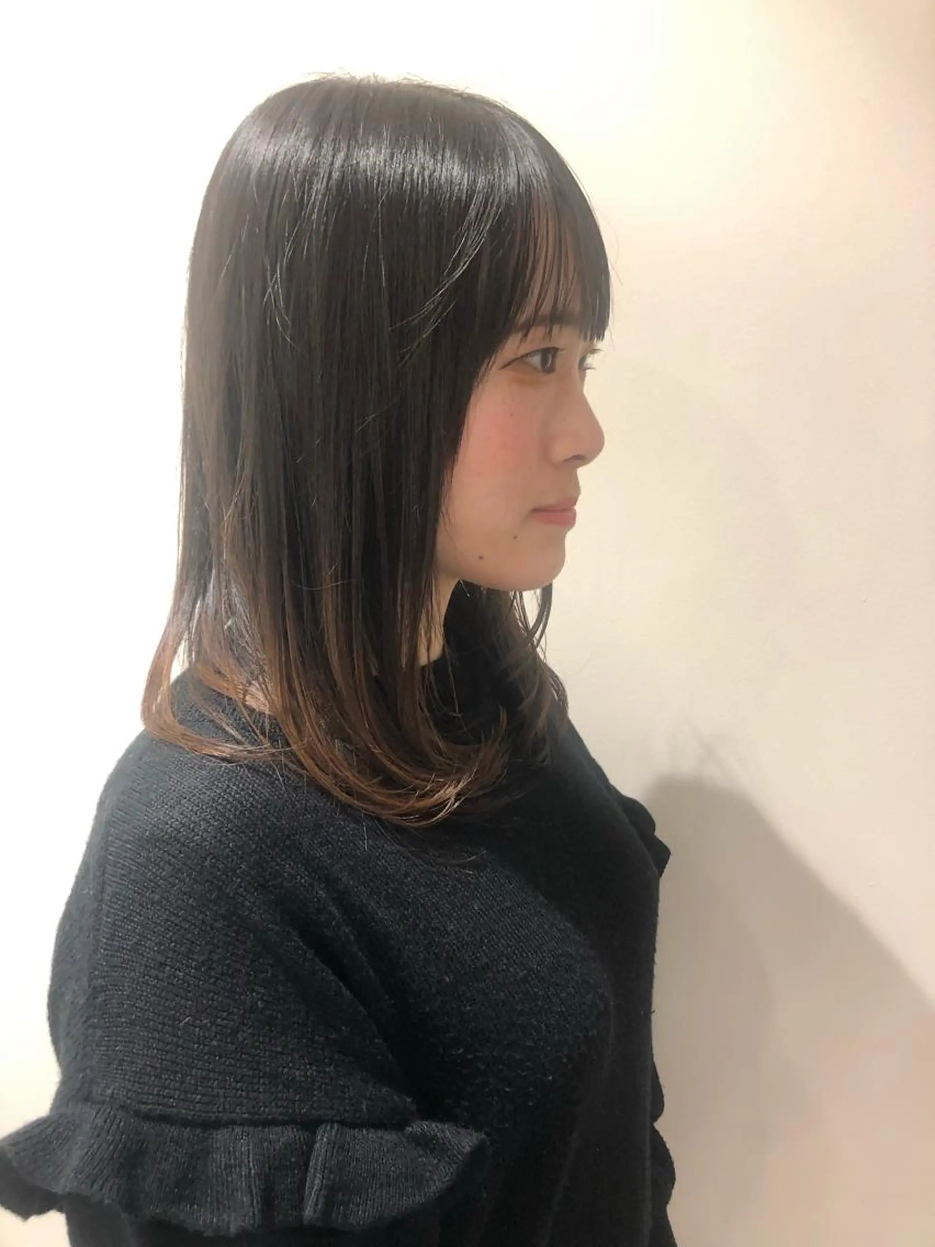 セミロング ボブ韓国風レイヤー 髪質改善/畠中ケントのヘアスタイル