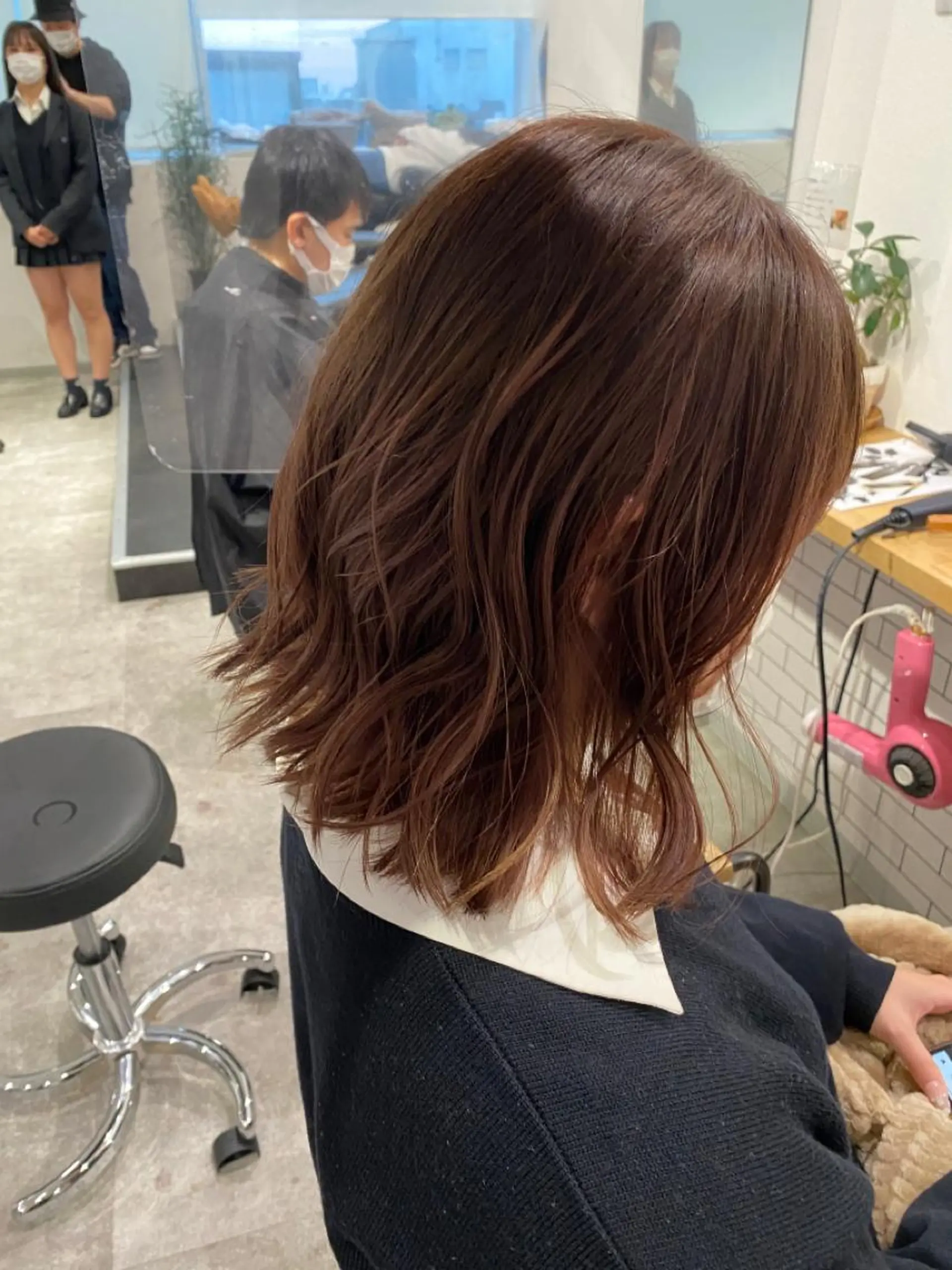 ショート カラー ベージュカラー ピンクカラー ピンクベージュ ヘアカラー トリートメント JIL BLAN 京都のヘアスタイル