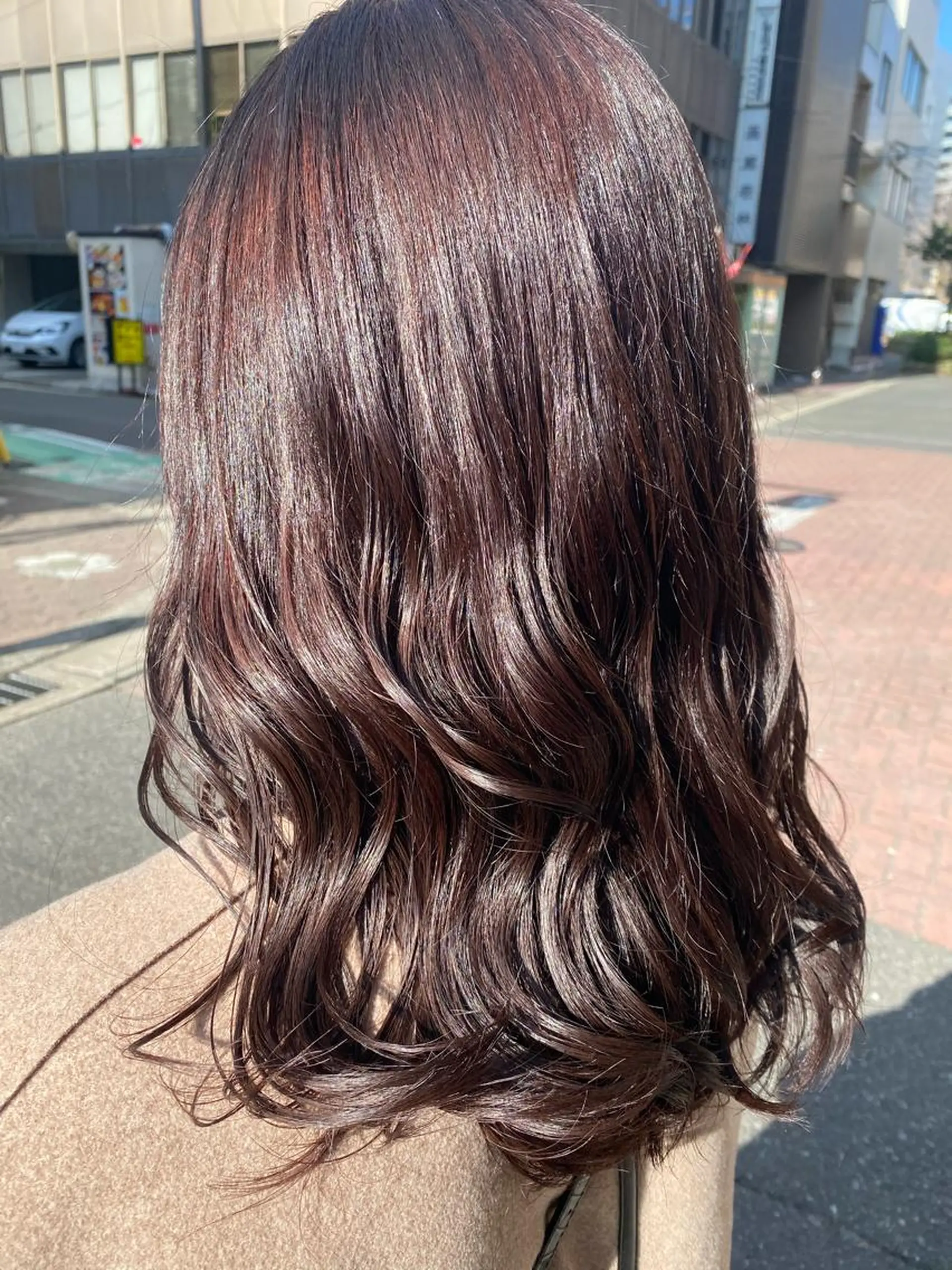 ロング カラー ブラウンカラー ピンクカラー ピンクブラウン カット ヘアカラー トリートメント ヘッドスパ CARICIA🌱 masaeのヘアスタイル