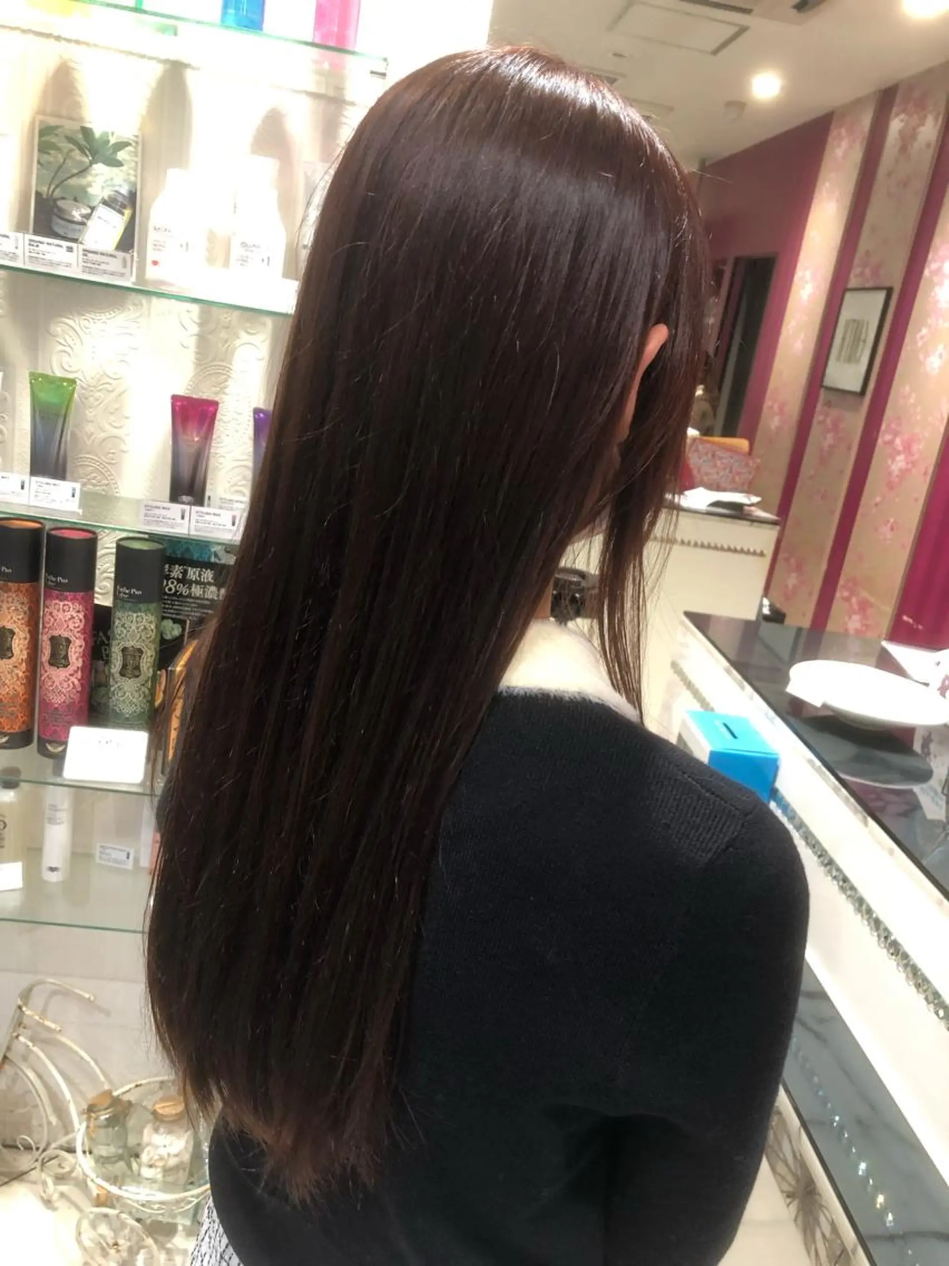 ロング カラー ブリーチ ブリーチなしカラー ピンクカラー 🍀富久 永梨🧸のヘアスタイル