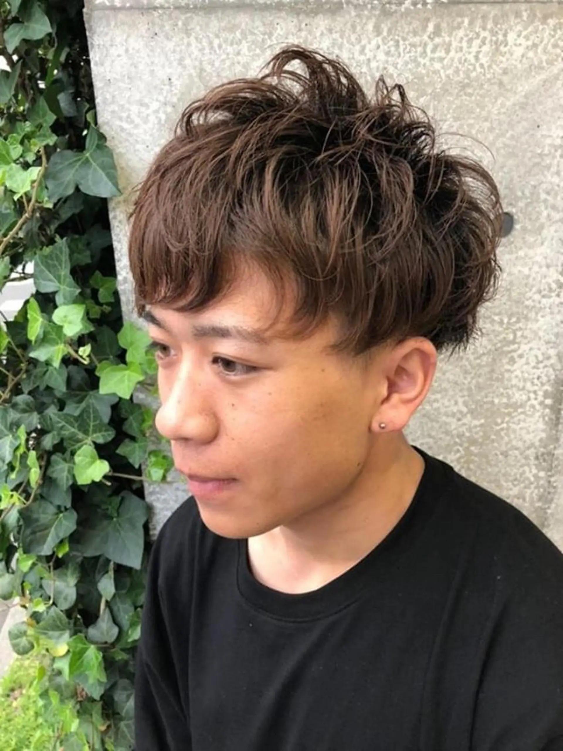 ショート カラー パーマ メンズ メンズパーマフェード シモジタカヒロのヘアスタイル