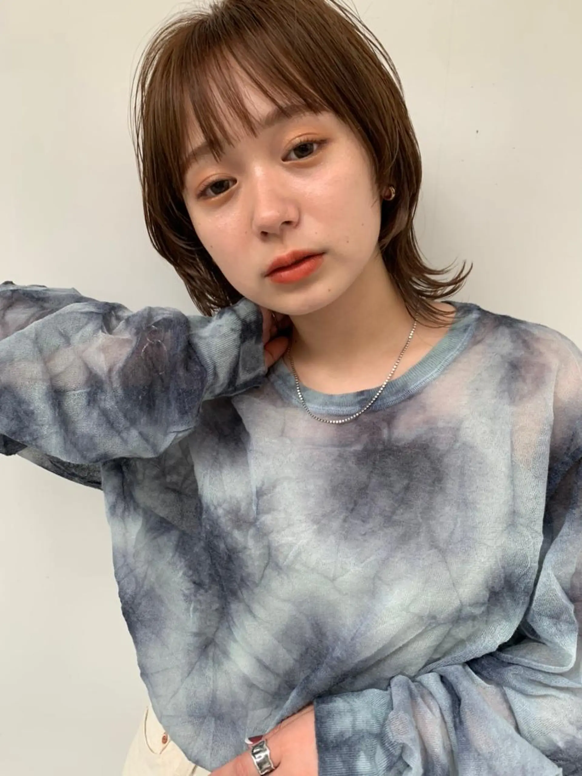 カラー ミディアム パーマ ヘアアレンジ ミディアムパーマ ダブルカラー グラデーションカラー ハイライトカラー イルミナカラー CEINE＋ officialのヘアスタイル