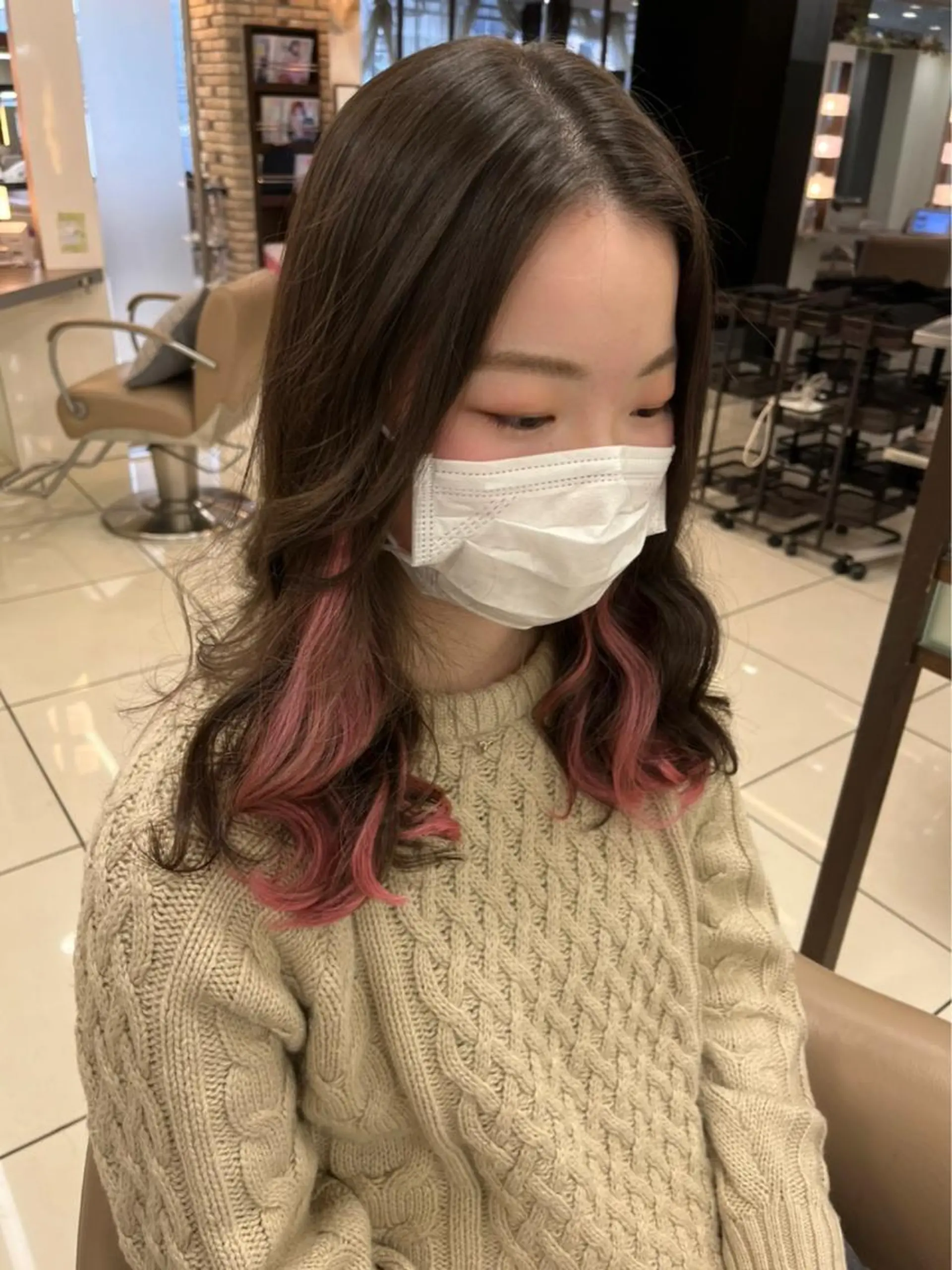 ミディアム カラー ママ美容師まつげ 🤍まき🤍のヘアスタイル
