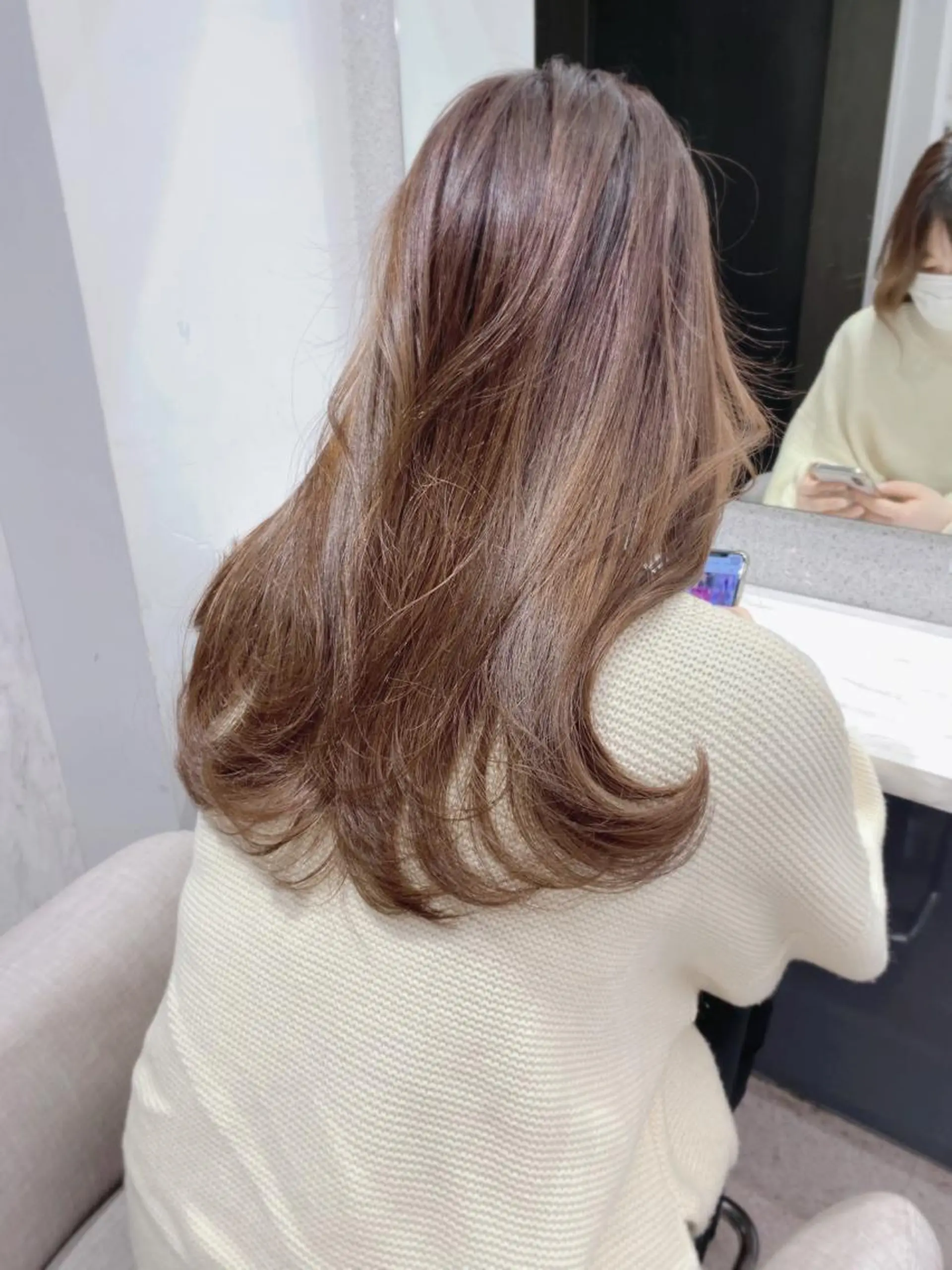 ロング 京都レイヤーカット/ 縮毛矯正/羽柴りくのマツエク・マツパデザイン