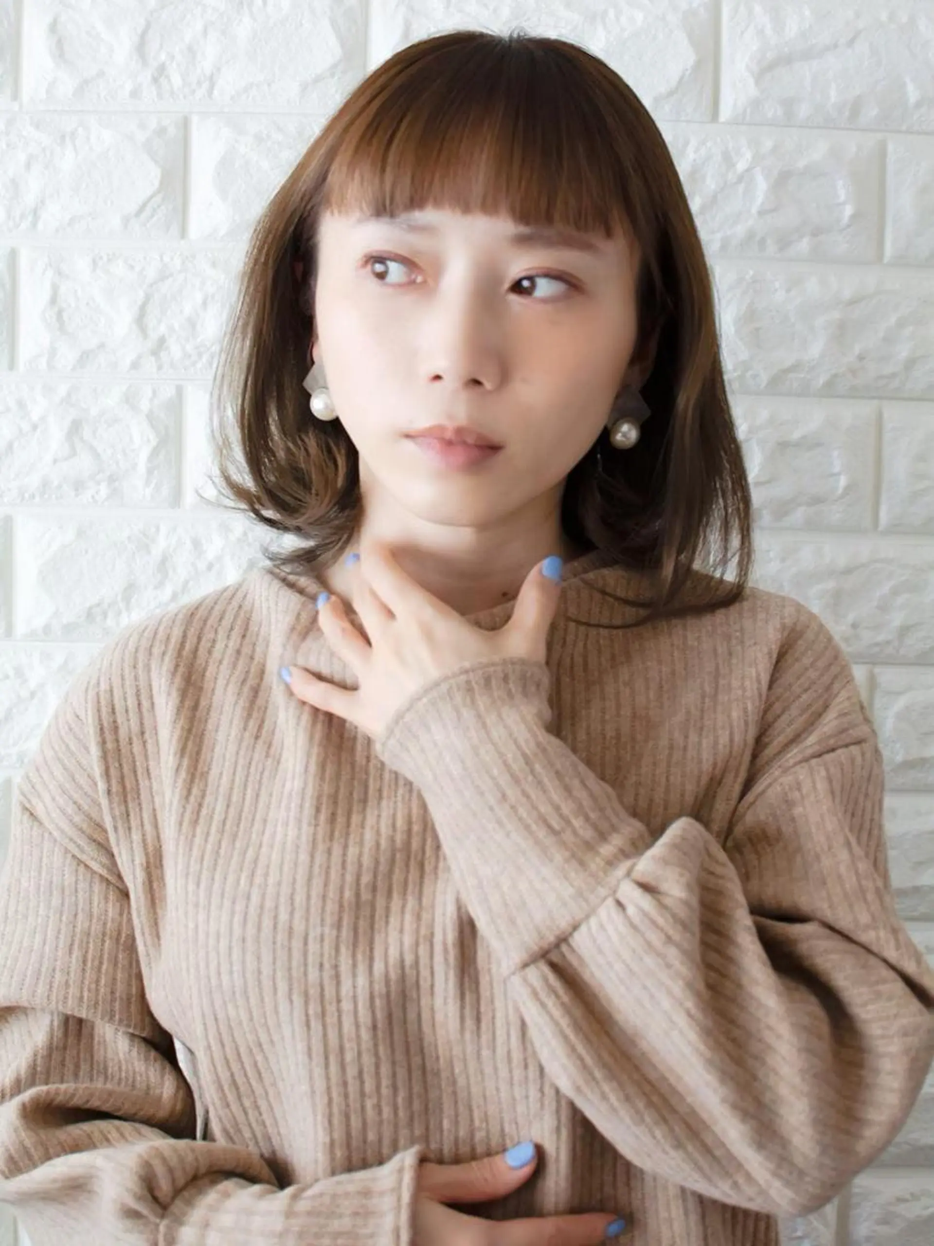 ミディアム カラー ショートボブ ベージュカラー ブルーカラー ブルージュ グレージュ 撮影モデル 斉藤 正敏のその他イメージ