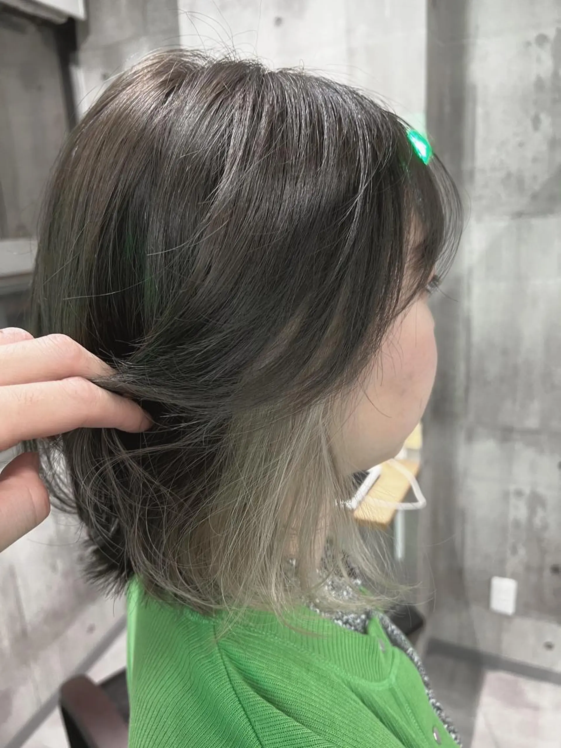 セミロング ボブ ハイライト 髪質改善 カット ヘアカラー newi ナカノのヘアスタイル