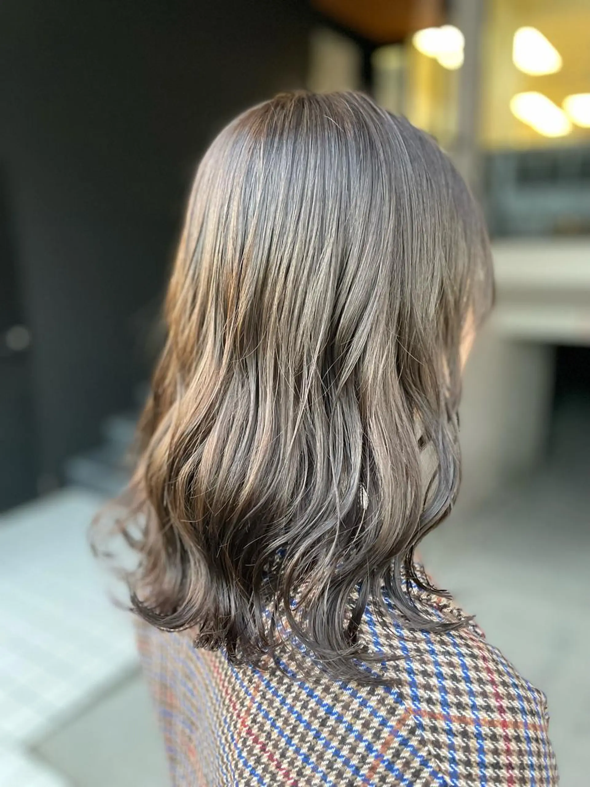 セミロング カラー グレージュ カーキグレージュ カット ヘアカラー トリートメント IORI #韓国ヘア#髪質改善のヘアスタイル