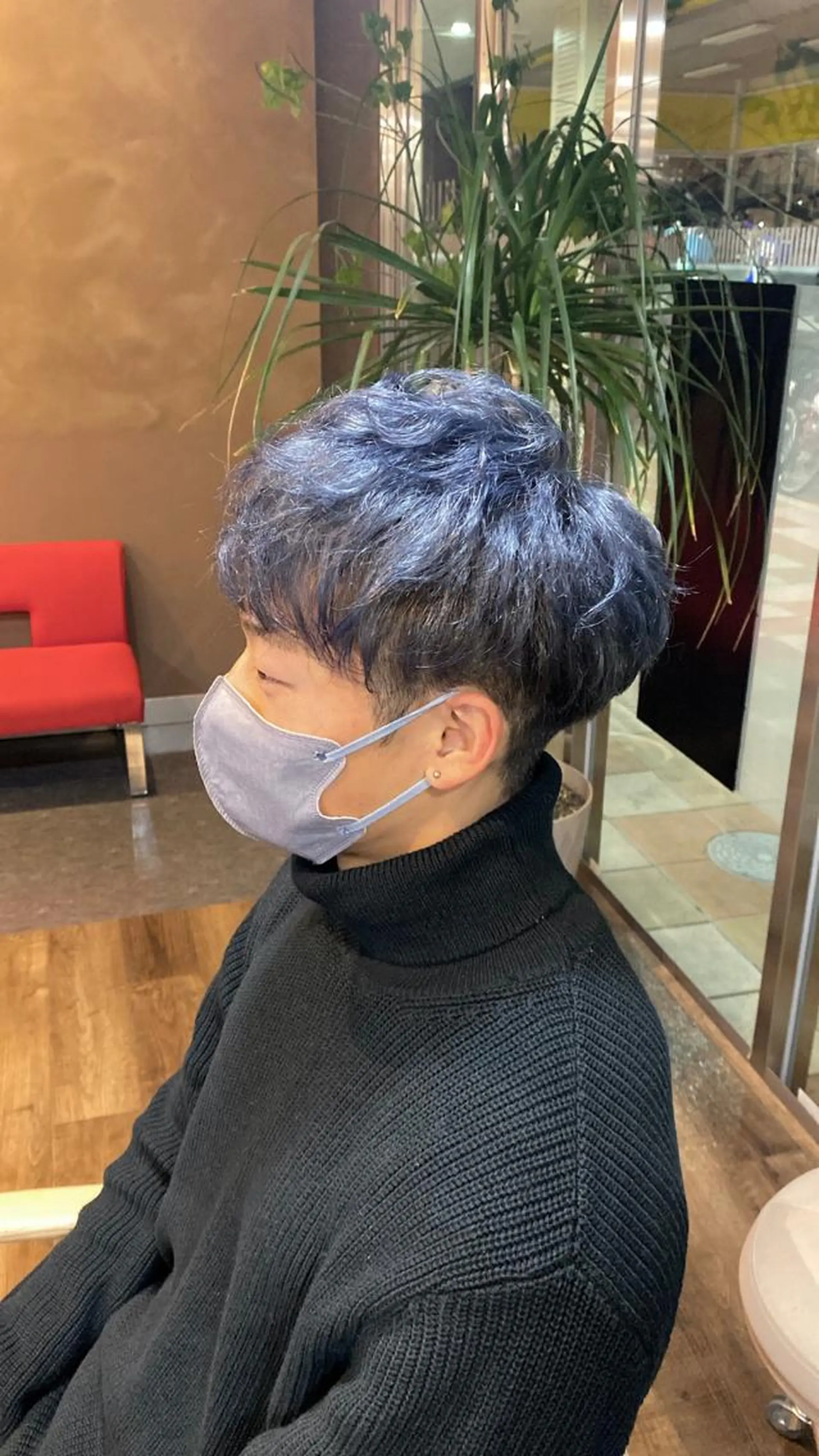 カラー メンズ アッシュ ブルーカラー ブルーアッシュ STYLE エキシティ店所属・【似合わせパーマ】 STYLE 杉原　魁のヘアスタイル
