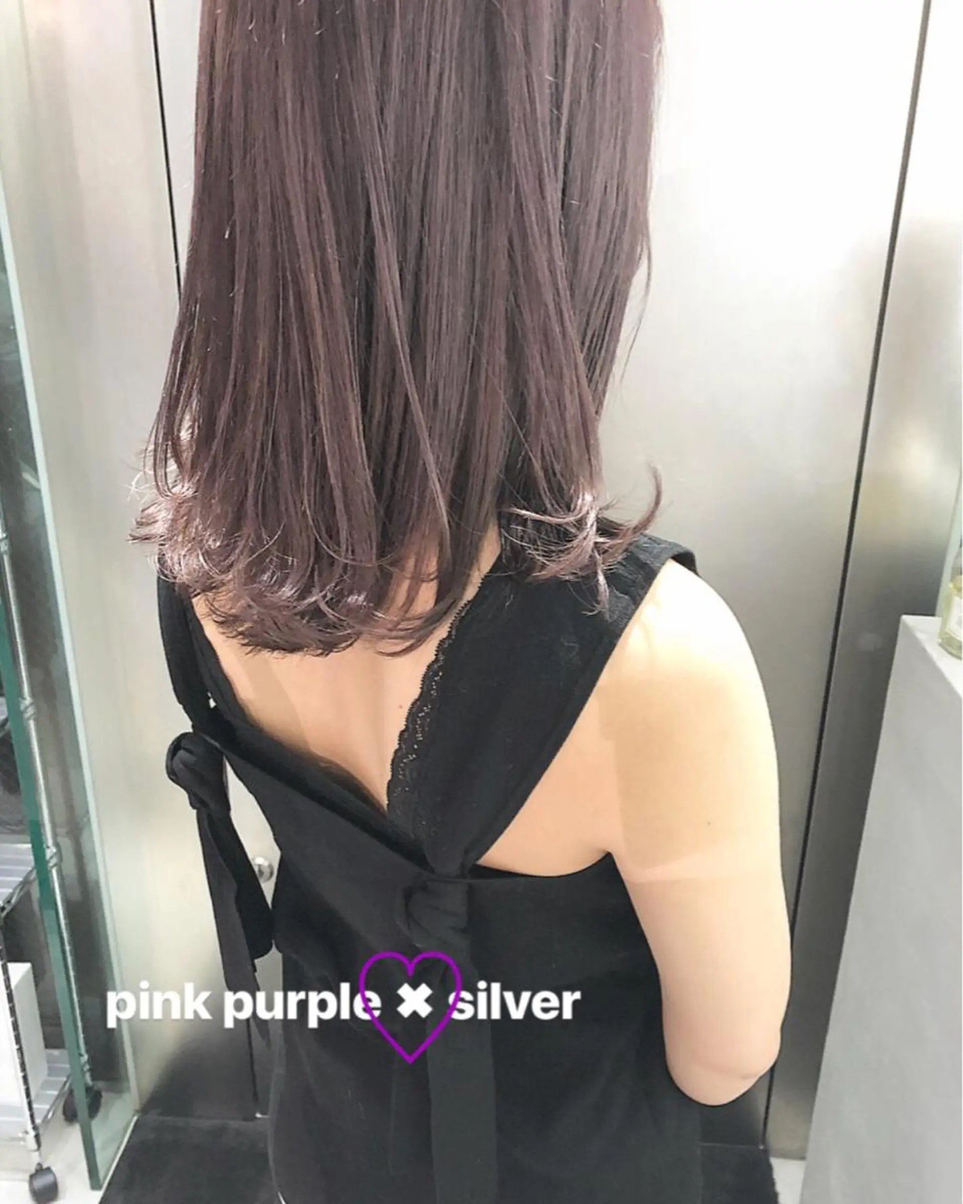 ミディアム カラー ピンクカラー ピンクパープル パープルカラー シルバー ヘアカラー トリートメント autre所属・大久保 ひでなりのヘアスタイル