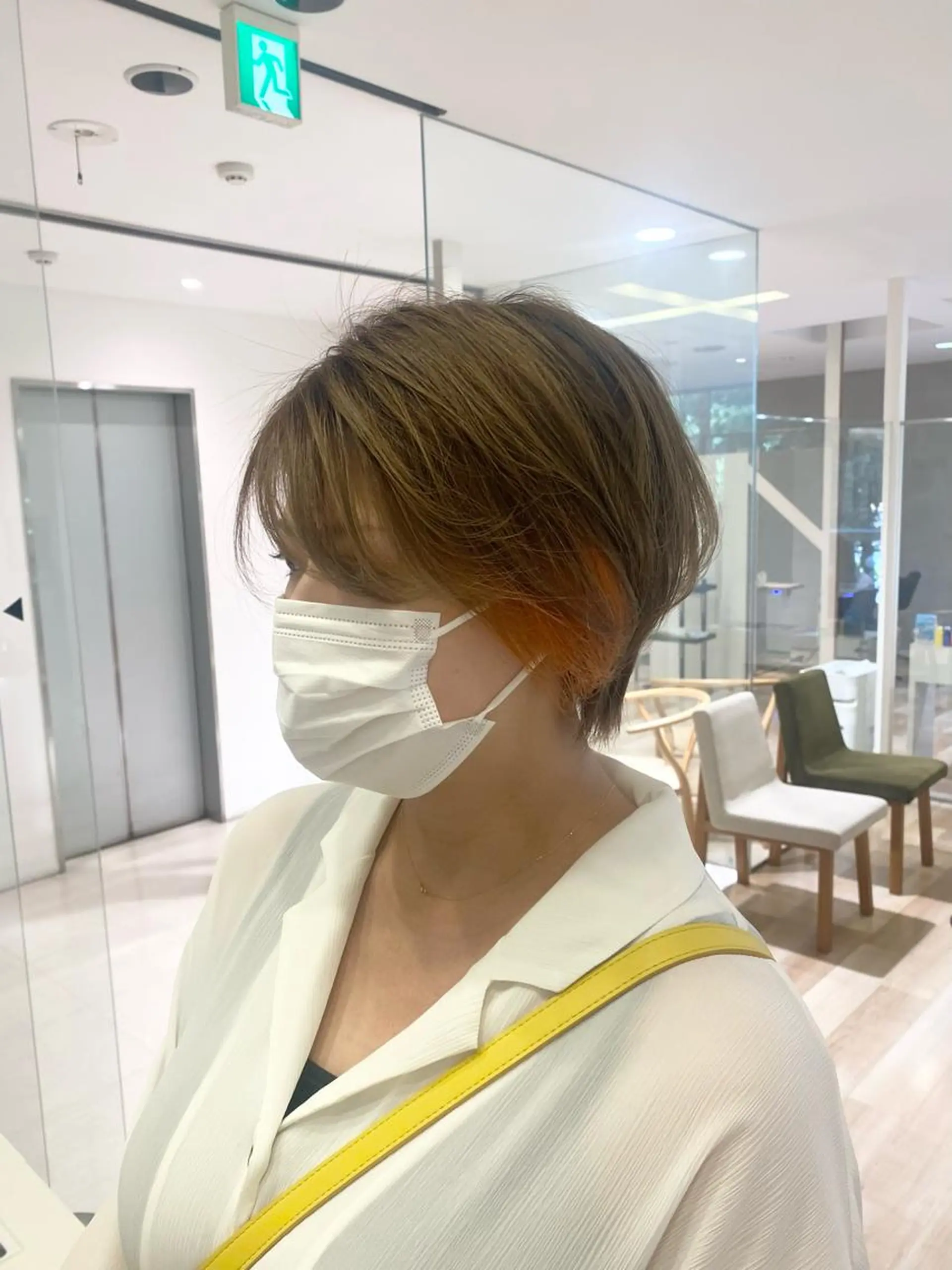 ショート カラー インナーカラー オレンジ ショートヘア カット ヘアカラー トリートメント 松永 わかなのヘアスタイル