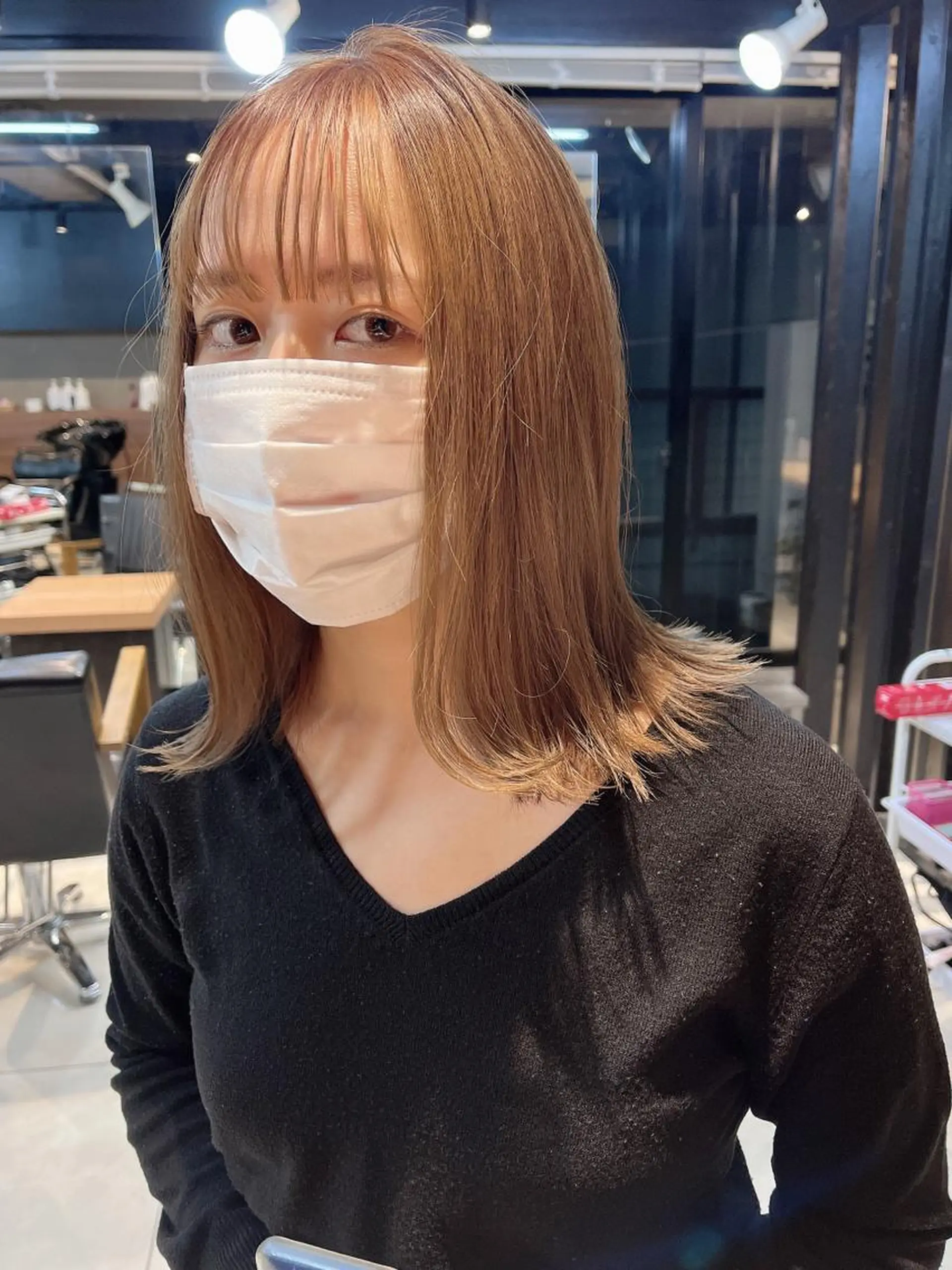 ミディアム カラー ヘアアレンジ メンズ キッズ ネイル マツエク・マツパ アイブロウ ヘアカラー トリートメント GO TODAY SHAiRE SALON所属・透明感カラー🤎 ゆりのヘアスタイル