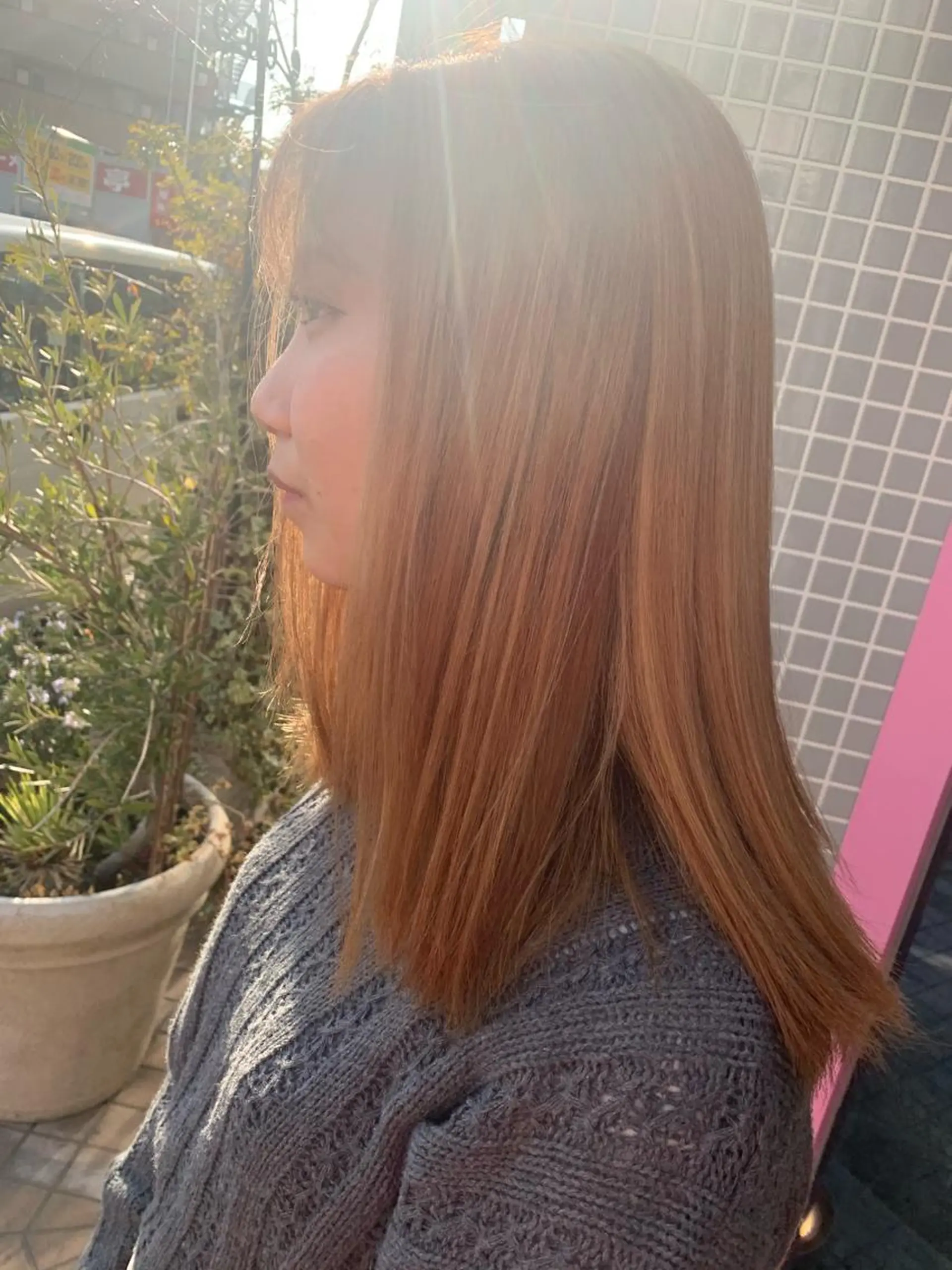 ミディアム カラー ピンクカラー nishimura makotoのヘアスタイル