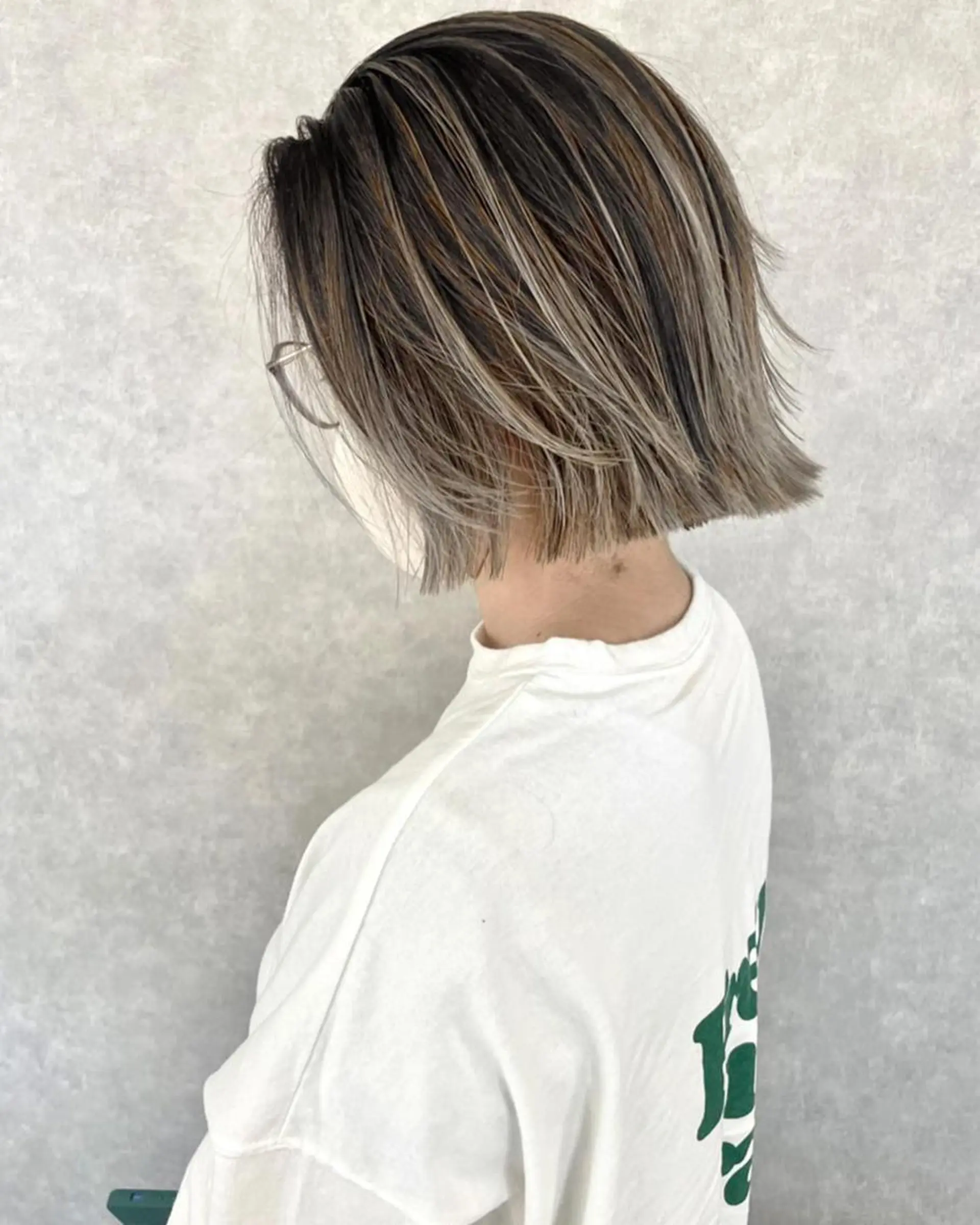 ショート ボブ ハイライト 髪質改善 韓国風ヘア レイヤーカット 河原 亮のヘアスタイル