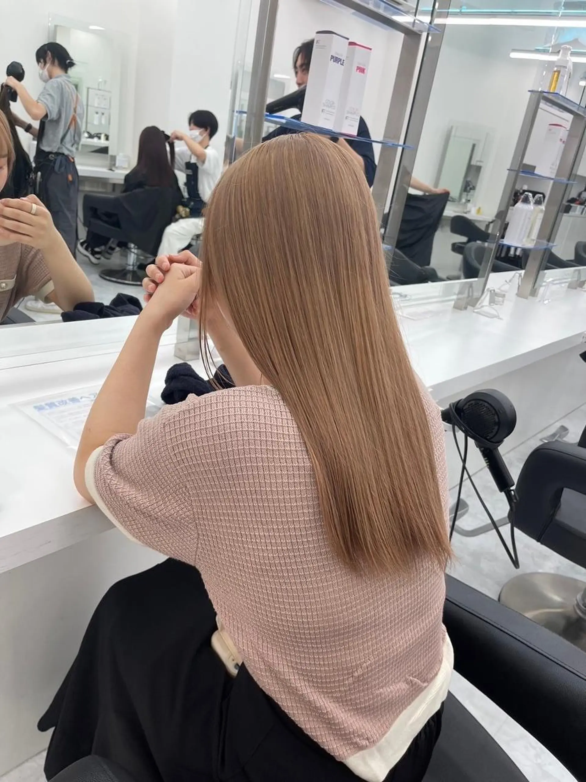 カラー 韓国うる艶ベージュ 🤎まなかのヘアスタイル