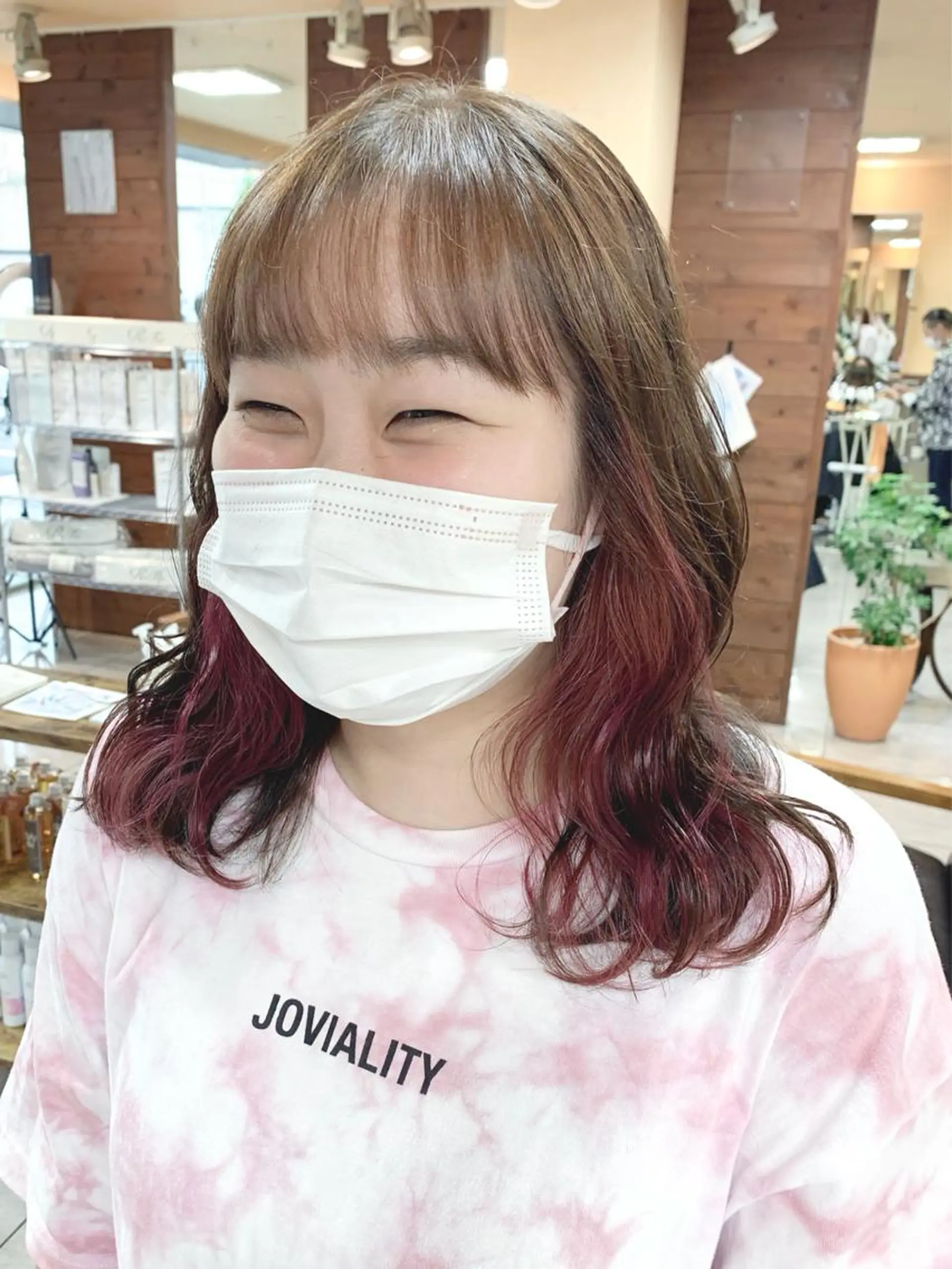 ミディアム カット 縮毛矯正 トリートメント 🫧艶髪カラー🫧 森本くるみのヘアスタイル
