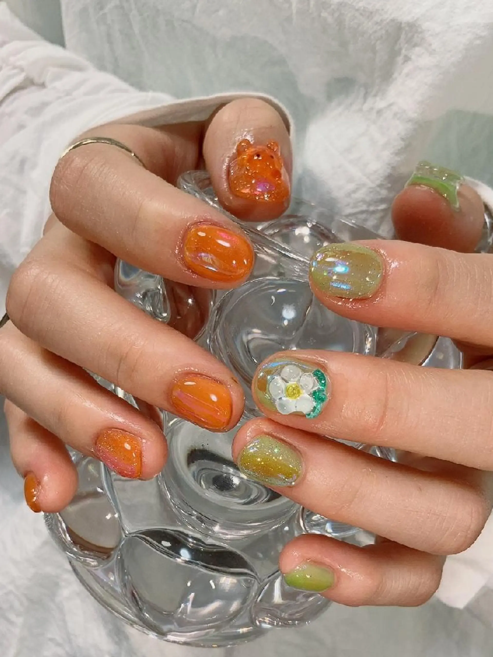 ネイル 氷ネイル・うるうるネイル 韓国ネイル   MAKInailのネイルデザイン