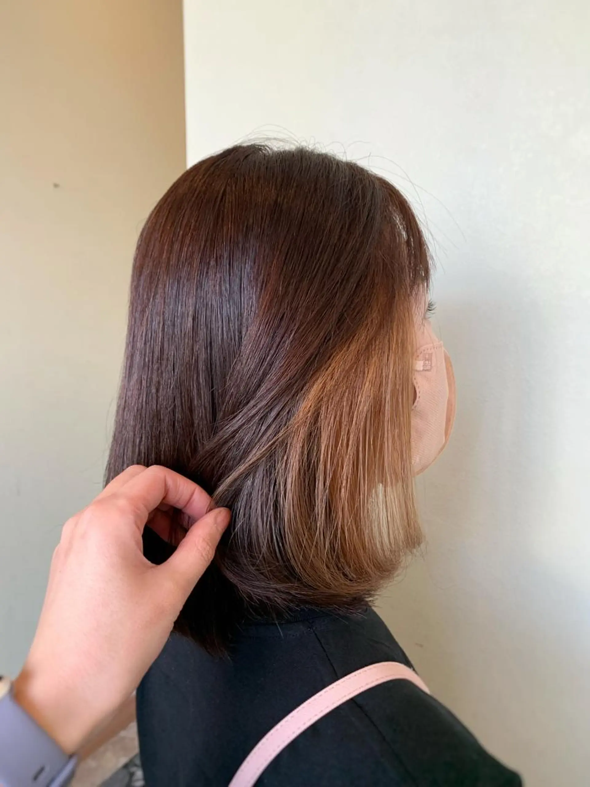 ショート カラー ベージュカラー インナーカラー ヘアカラー トリートメント yuri🌼 N°＋uta*天王寺のヘアスタイル