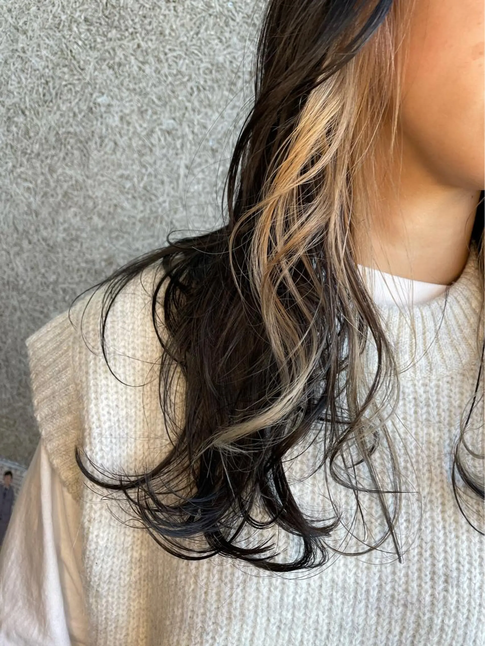 セミロング カラー パーマ アクアカラー ベージュカラー ブリーチ ケアブリーチ ハイライトカラー 王子田 隼のヘアスタイル