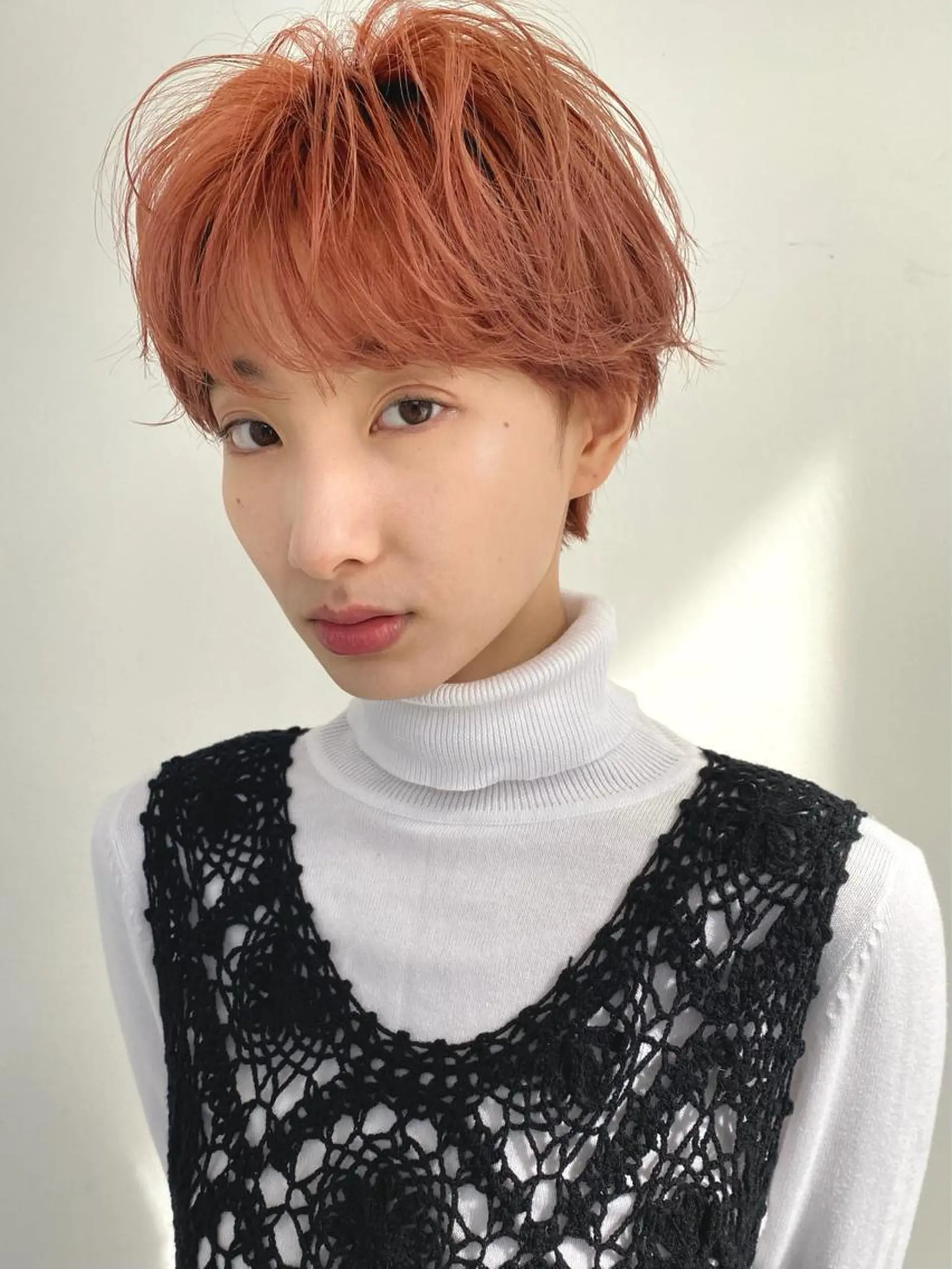 ショート カラー ピンクカラー ショートヘア カット 森貴裕/ベージュ/ パーマ/オリーブのヘアスタイル