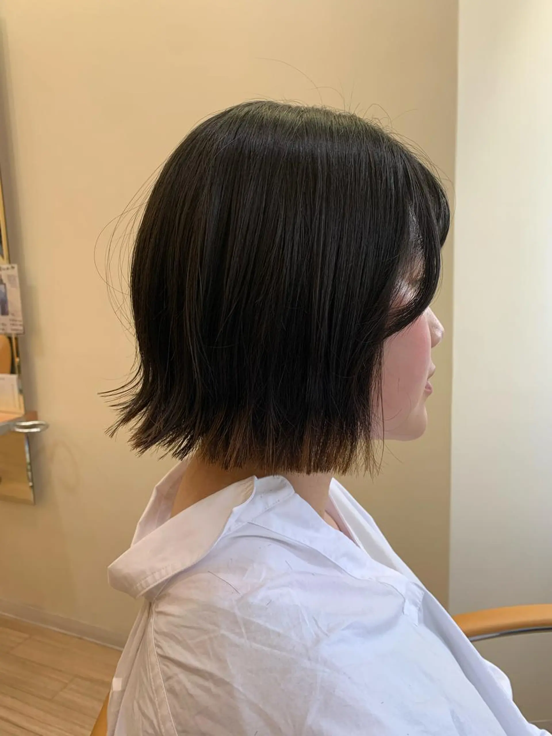 ショート 切りっぱなしボブ ボブ カット トリートメント 板倉 花連のヘアスタイル