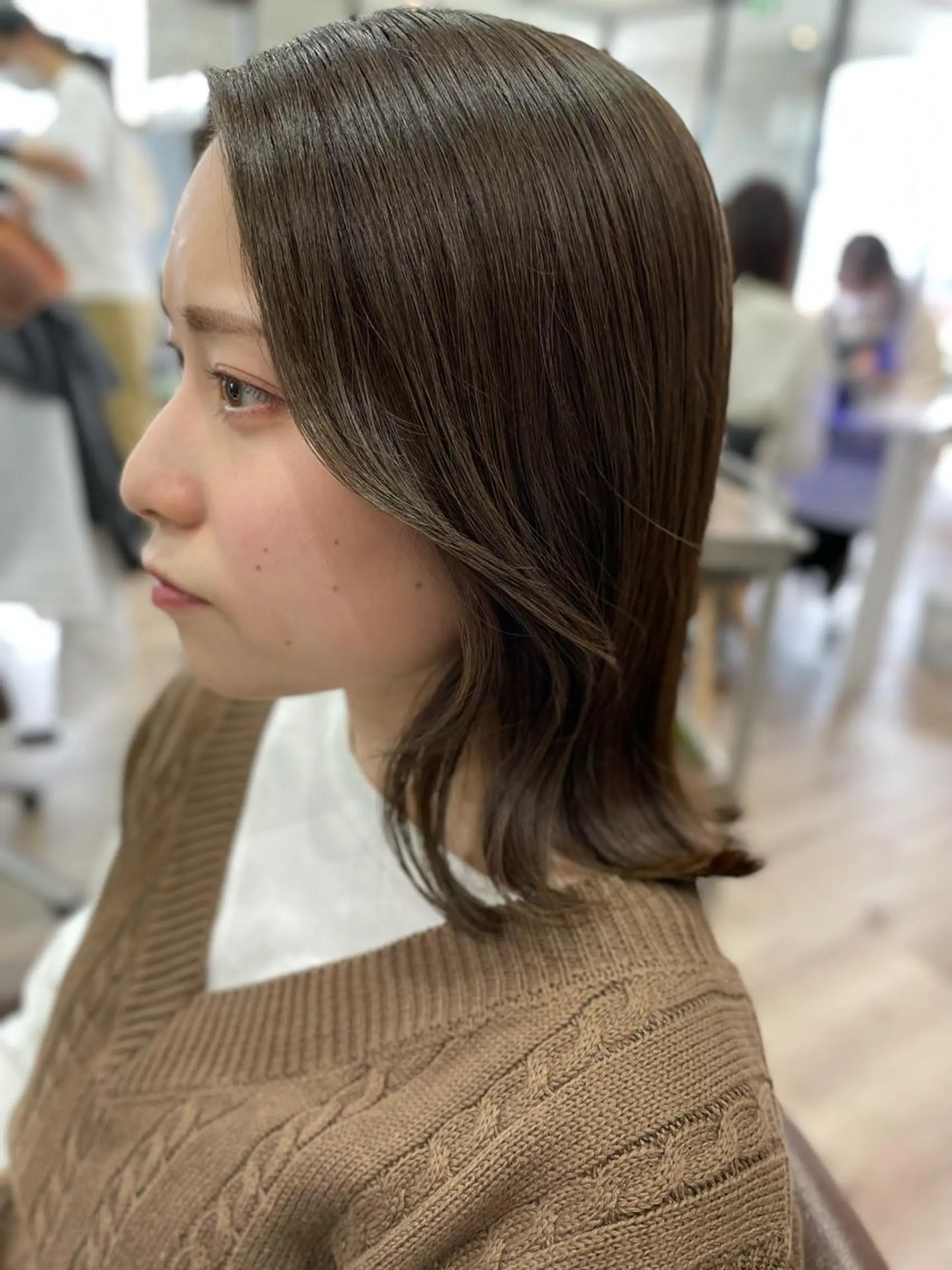 ミディアム カラー 韓国風ヘア レイヤーカット たなか りなのヘアスタイル