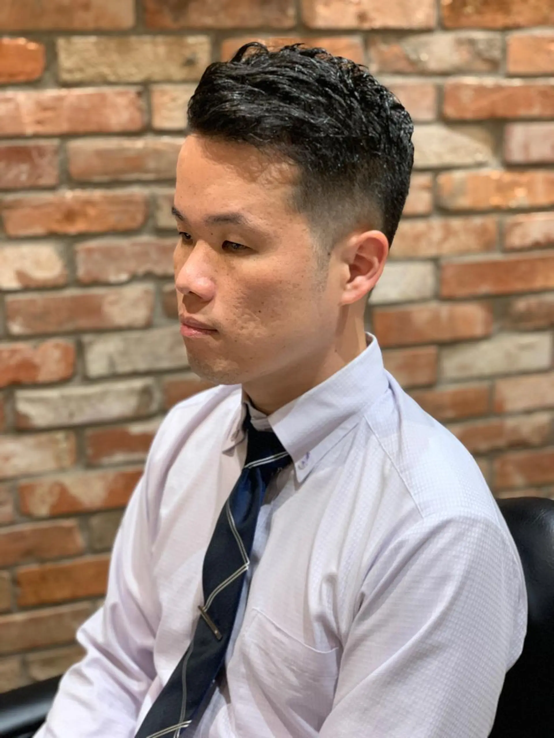 ショート パーマ メンズ HIROGINZAプレミアムバーバー赤坂店所属・田中 千恩のヘアスタイル