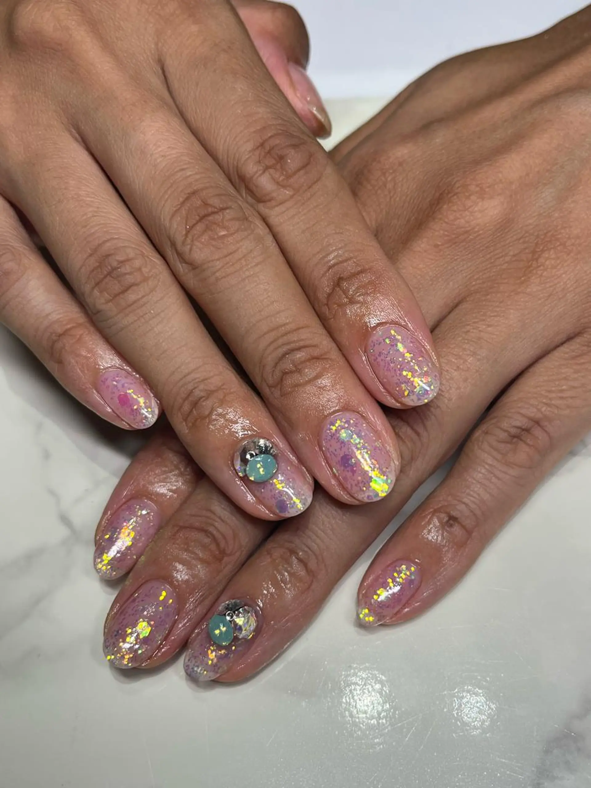 ネイル アートネイル ラメ(グリッター) ワンカラーネイル ストーンネイル Ribbon佐野店 小泉のネイルデザイン