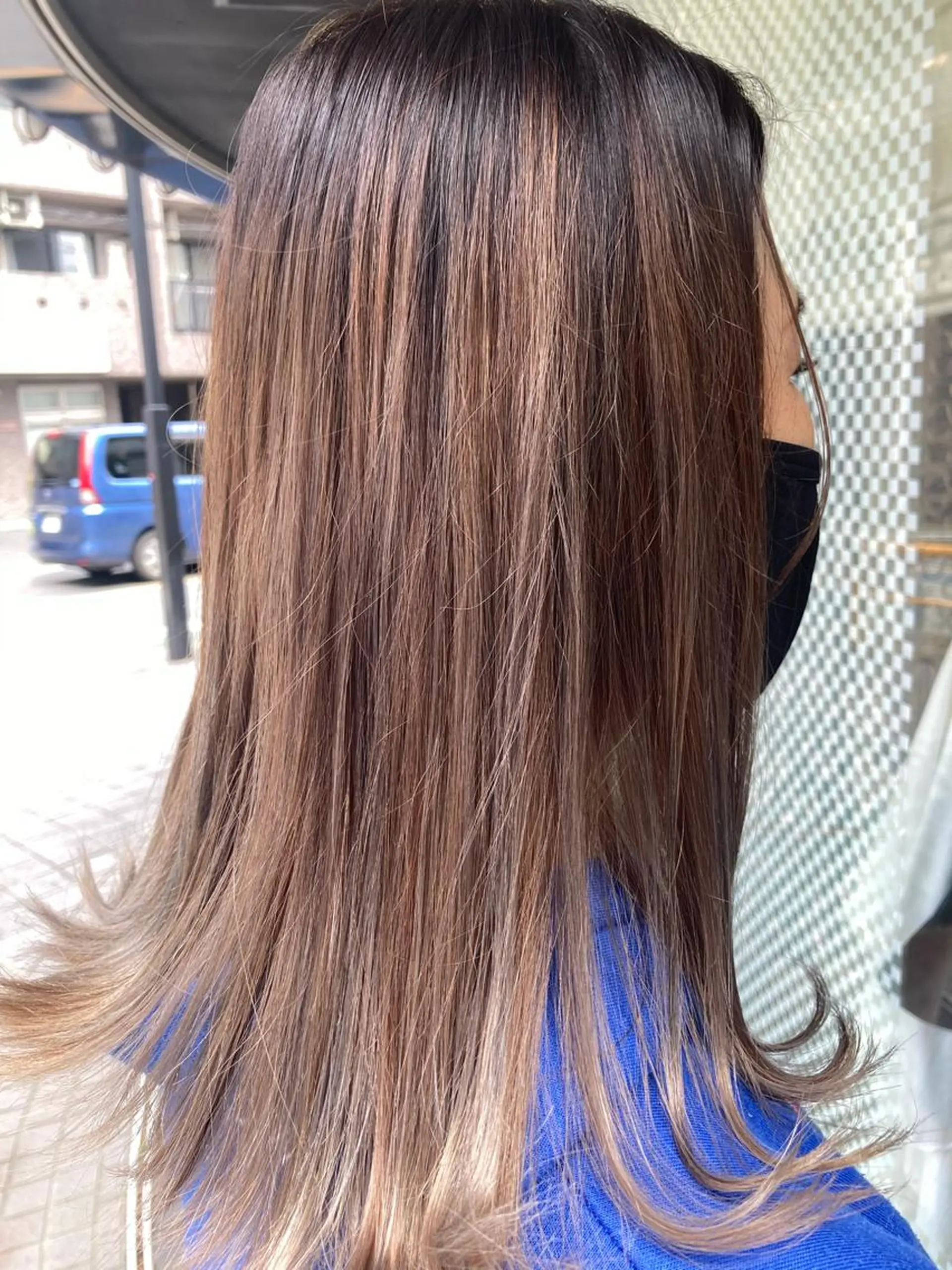 ミディアム カラー アディクシーカラー ブリーチ バイオレットカラー 宮原 佳苗のヘアスタイル