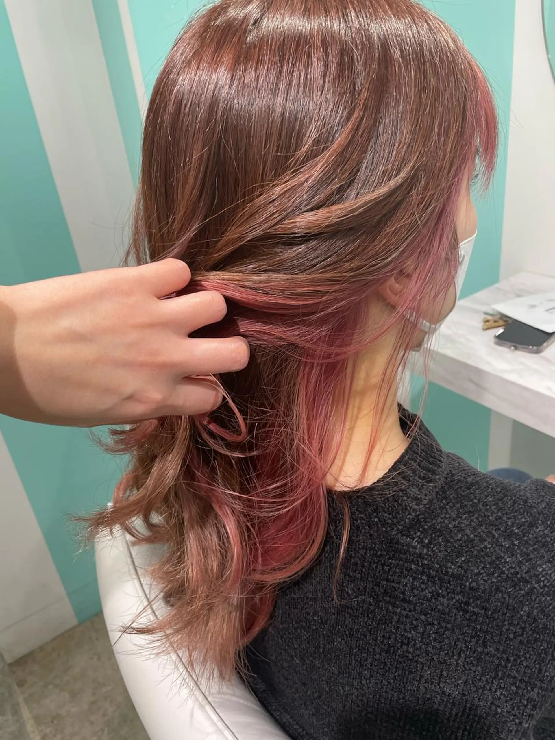 ロング ミストバング ヘアカラー Matina hair所属・原 千景のヘアスタイル