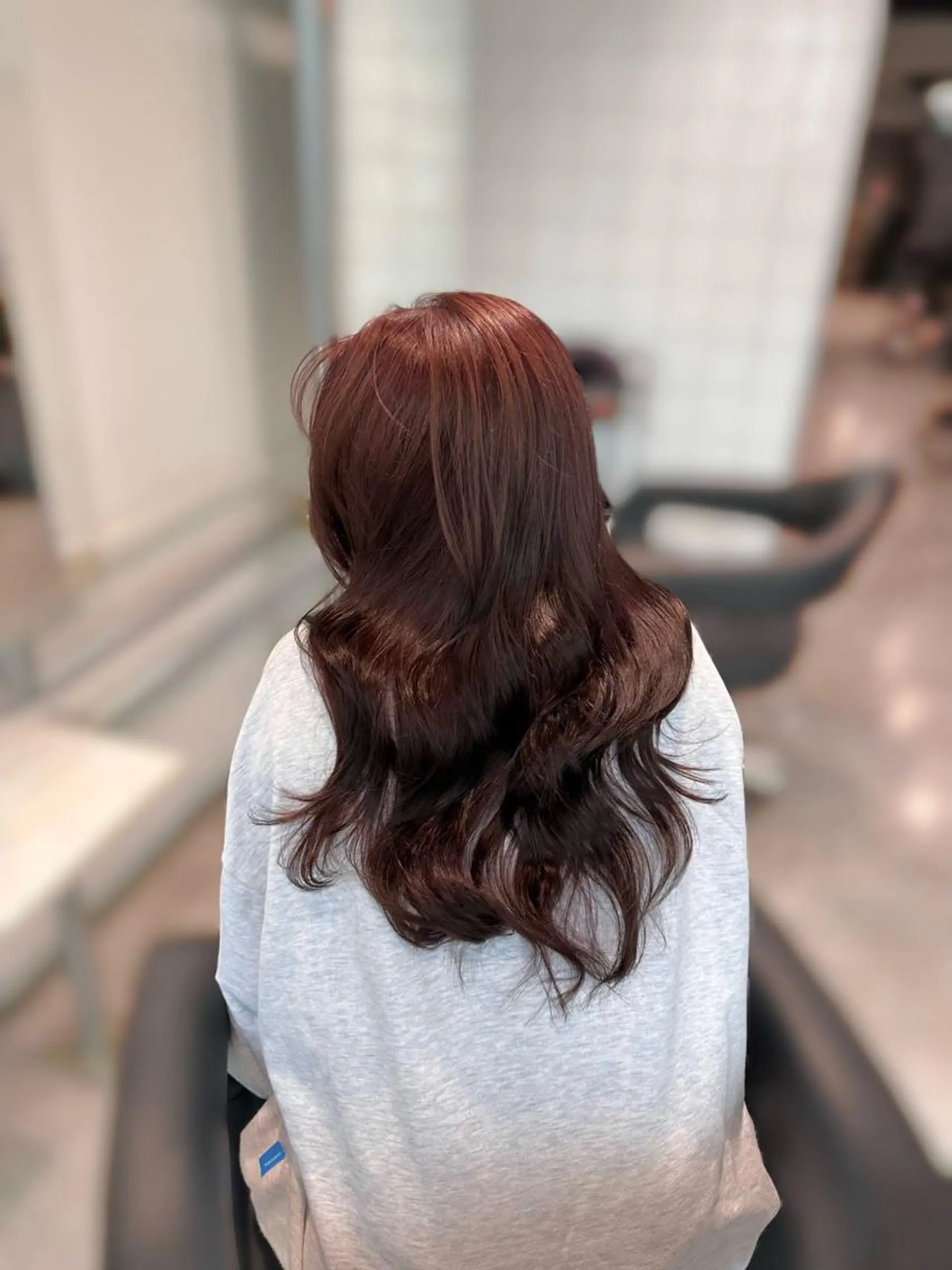 ロング カラー ブリーチ ブリーチなしカラー ブリーチしない 暖色colorのヘアスタイル