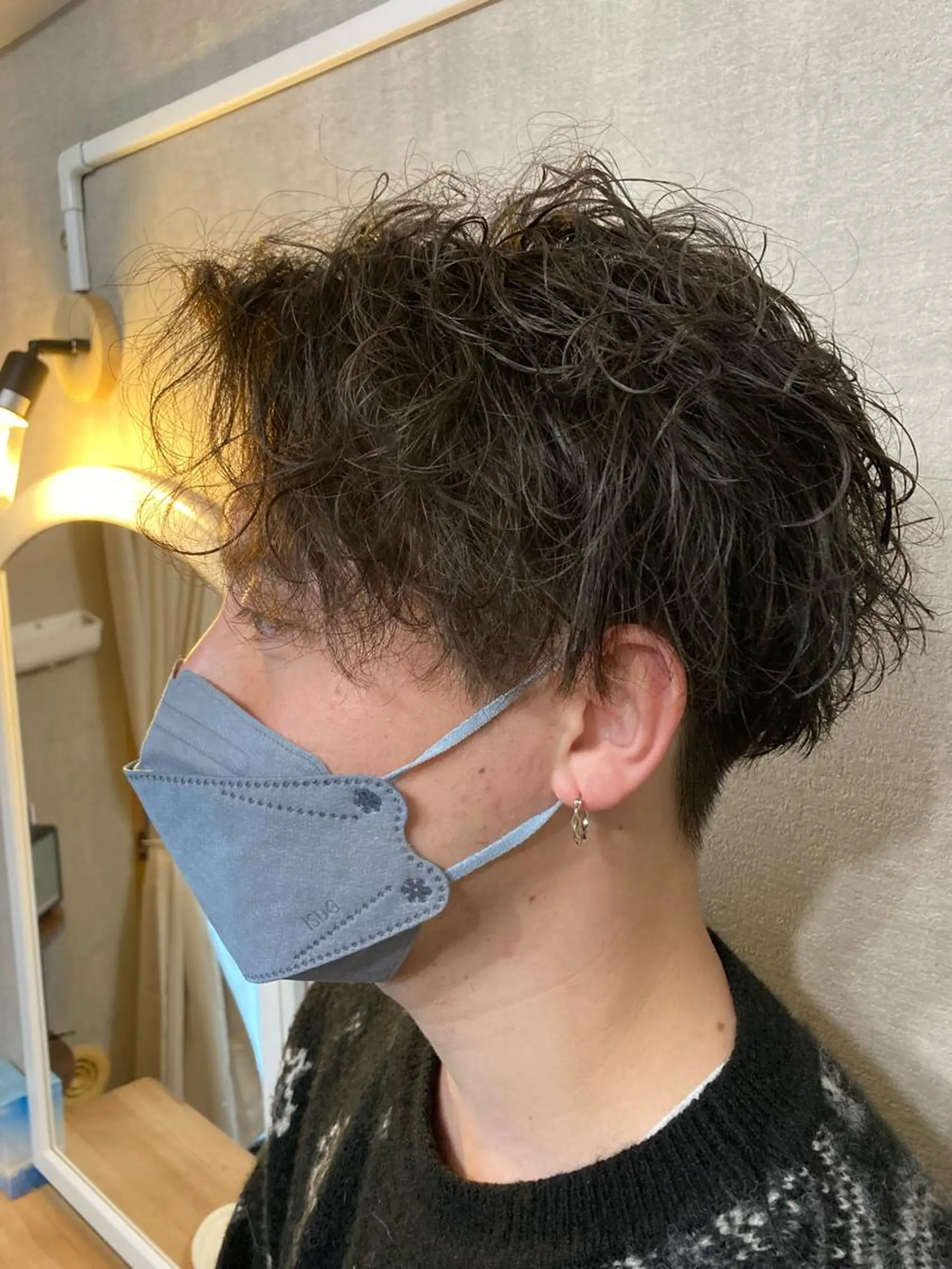 ショート メンズ センターパート メンズパーマ 波巻きパーマ カット パーマ AUTHENTIC private mens hair salon所属・完全個室マンツーマン メンズサロン草野貴樹のヘアスタイル