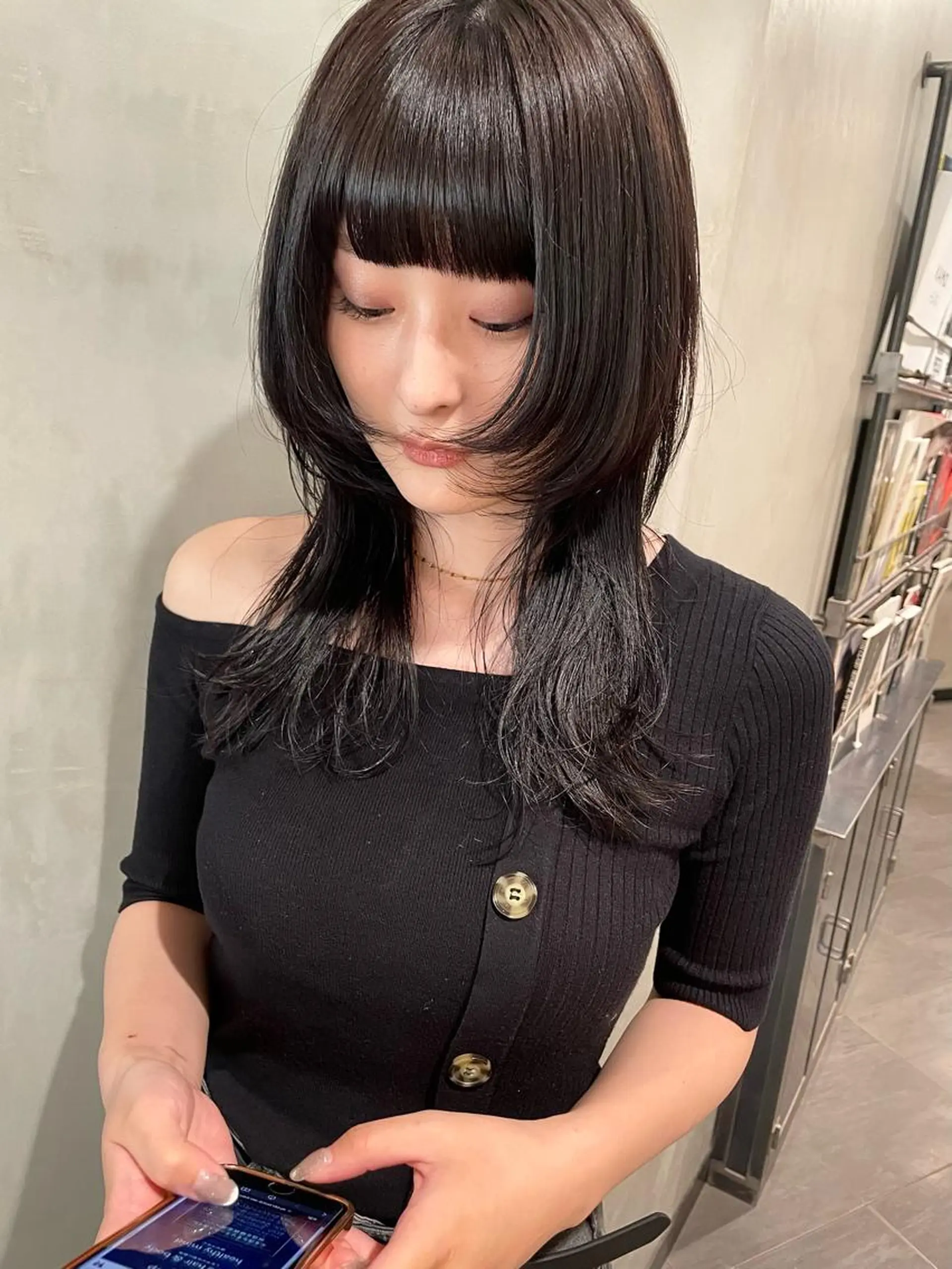 セミロング カラー カット トリートメント 優 作のヘアスタイル