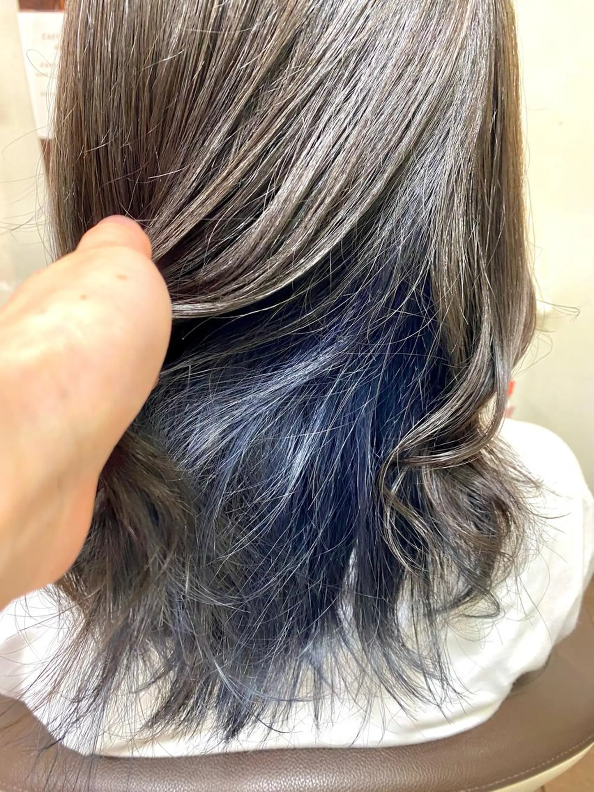 セミロング カラー ブルーカラー グレージュ ネイビーカラー オリーブグレージュ オリーブグレー ヘアカラー トリートメント 🎀ブリーチなし 透明感🎀yuhiのヘアスタイル