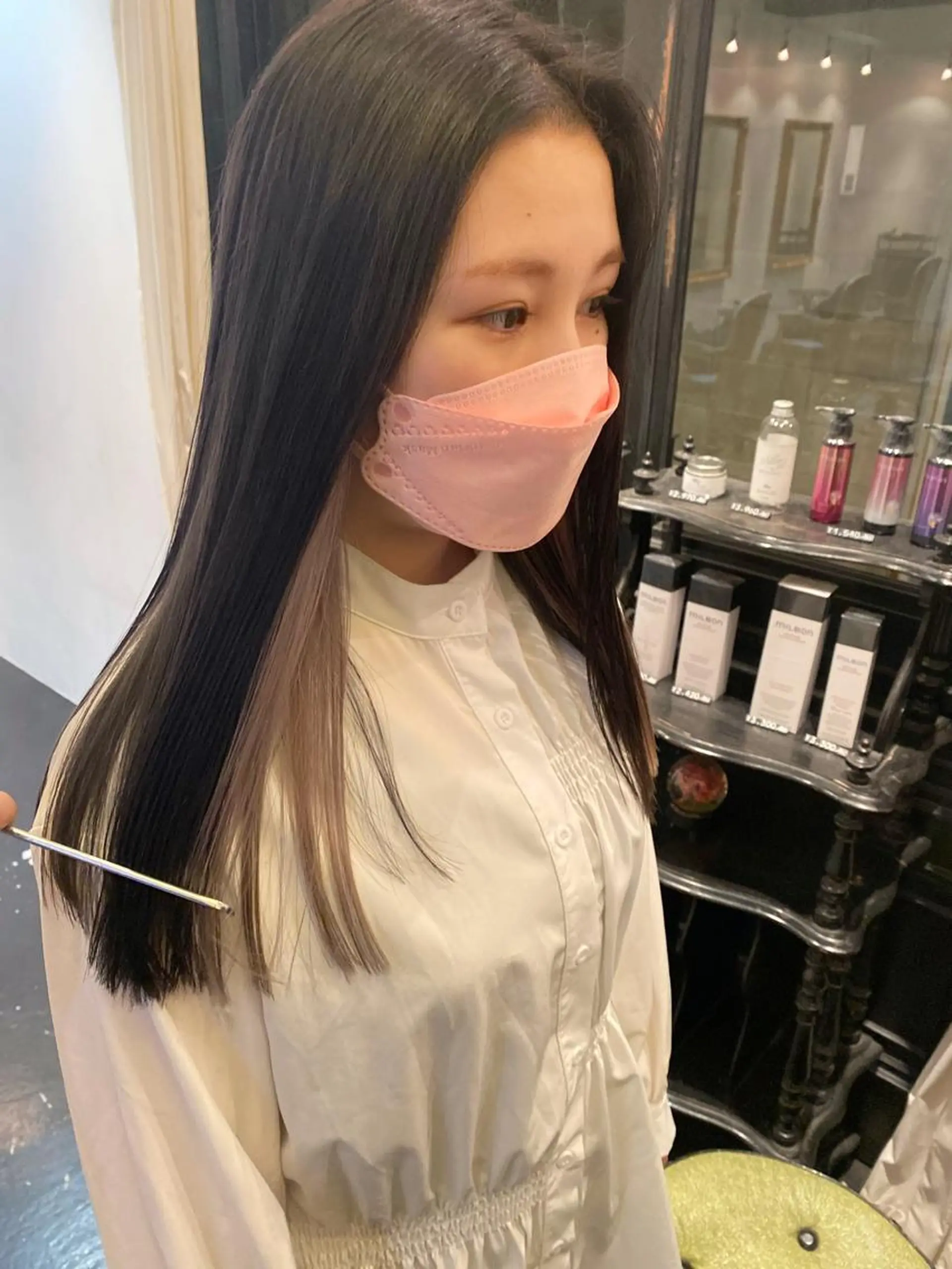 ロング カラー ベージュカラー ホワイトベージュ ヘアカラー トリートメント ヘッドスパ tonari 梅田、中崎町のヘアスタイル