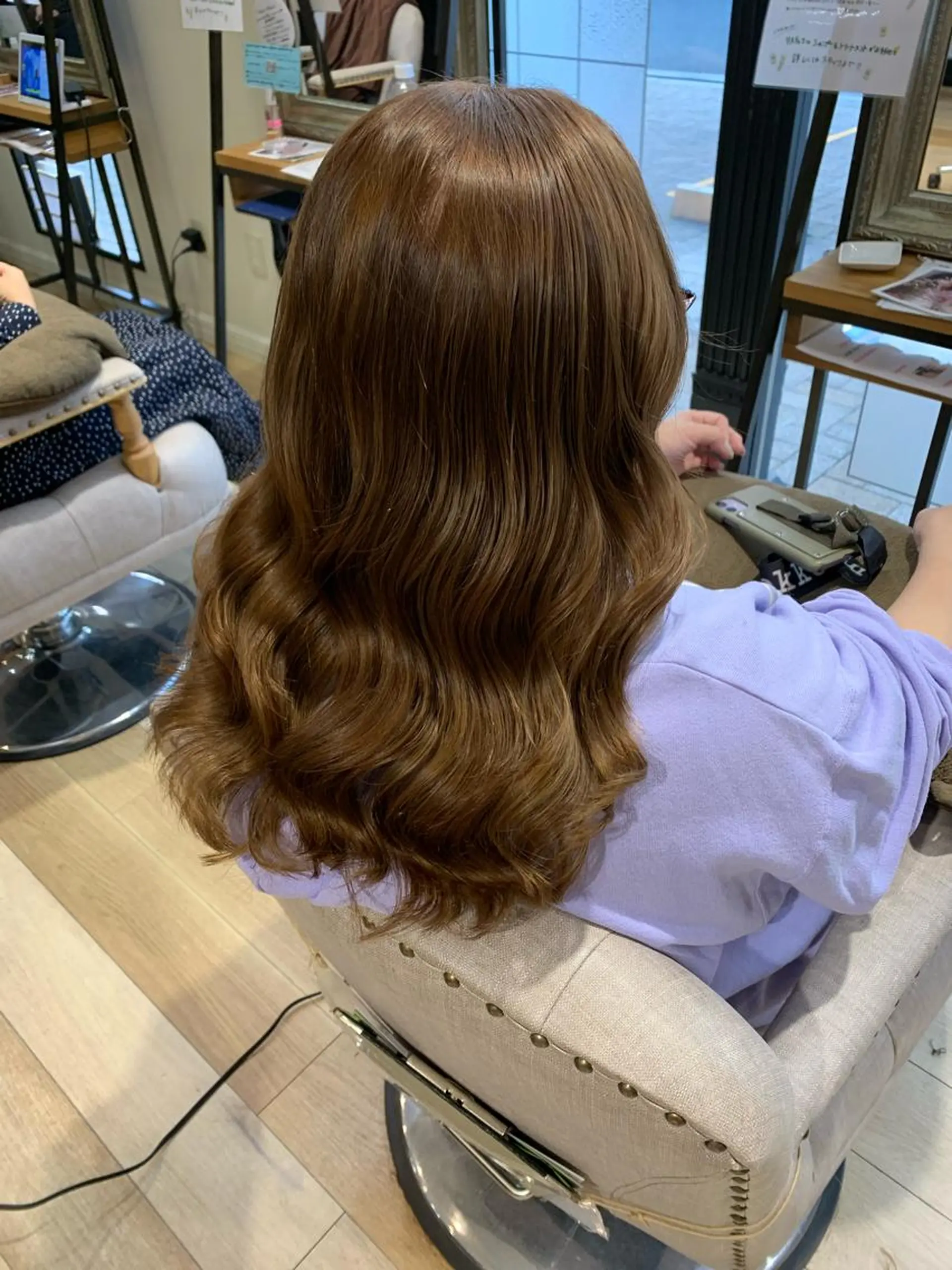 セミロング カラー アッシュ ベージュカラー ブリーチ ブラウンカラー ブリーチなしカラー カット ヘアカラー トリートメント 上田 紗也のヘアスタイル