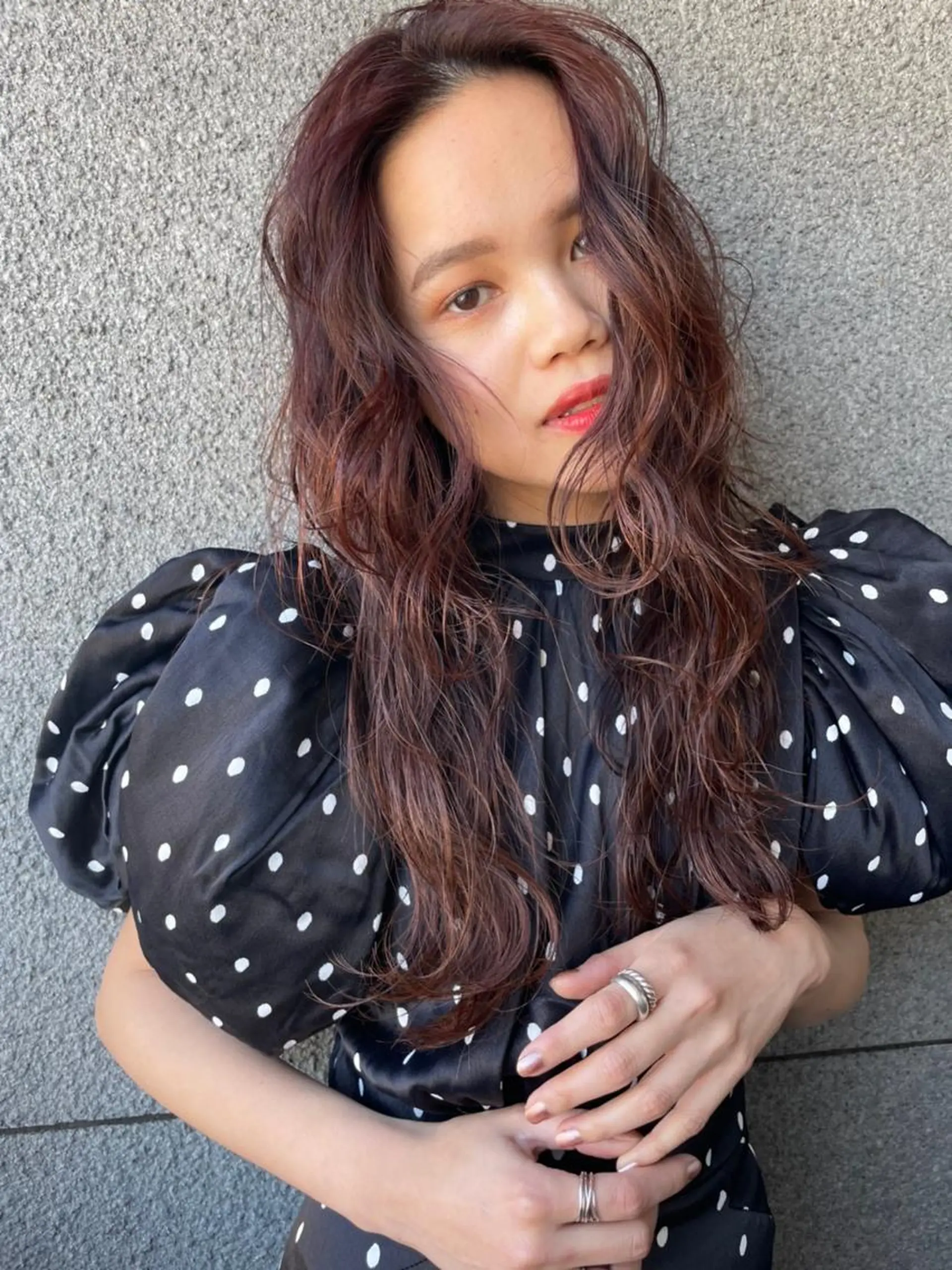 ミディアム ミディアムパーマ ボブ ハイライト 髪質改善 トリートメント 💈Chlom💈_ 公式_NewOpenのヘアスタイル