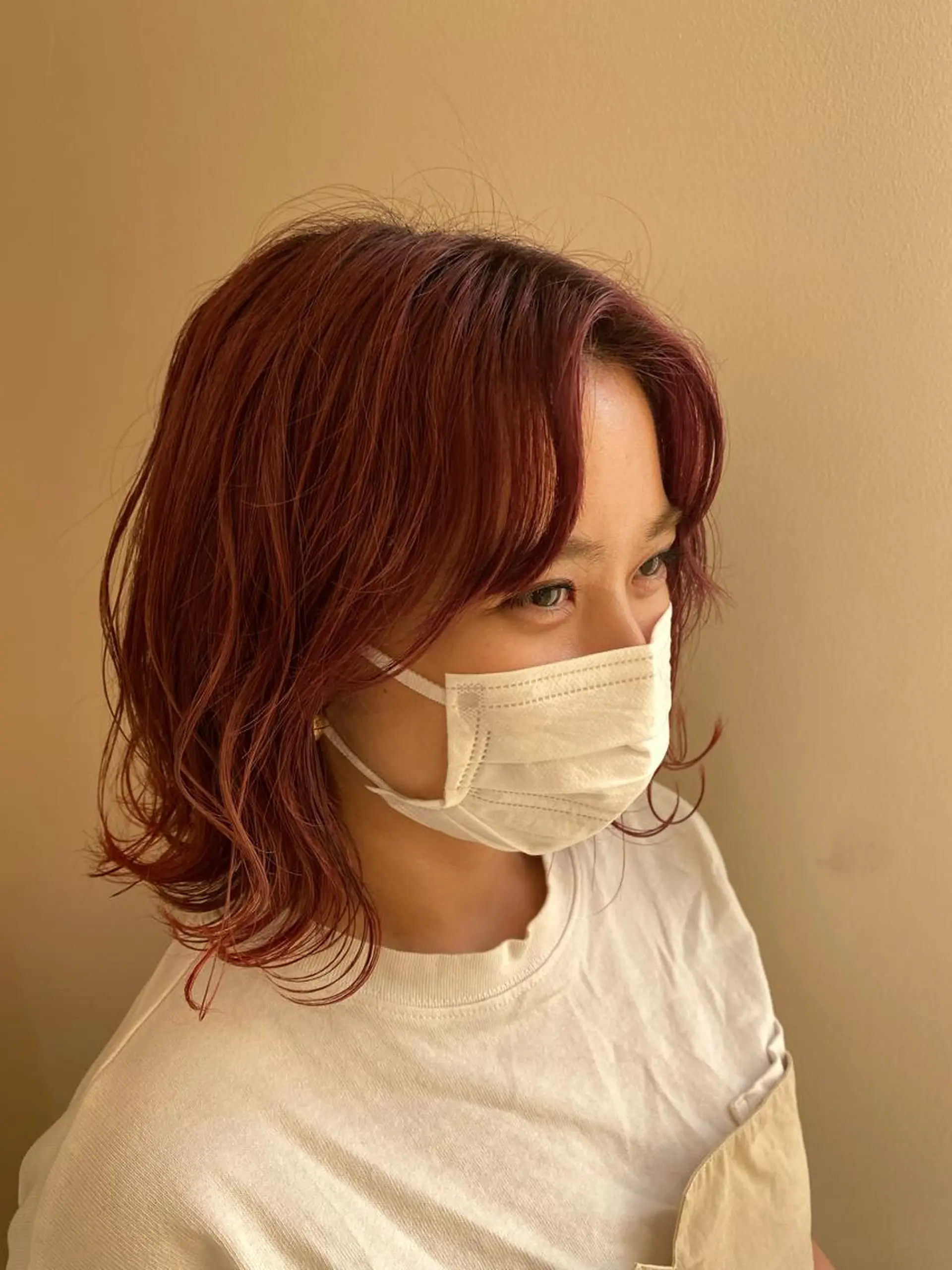 ミディアム カラー カット ヘアカラー ヘッドスパ ヘアセット 暖色レイヤー 🥀REIRIのヘアスタイル