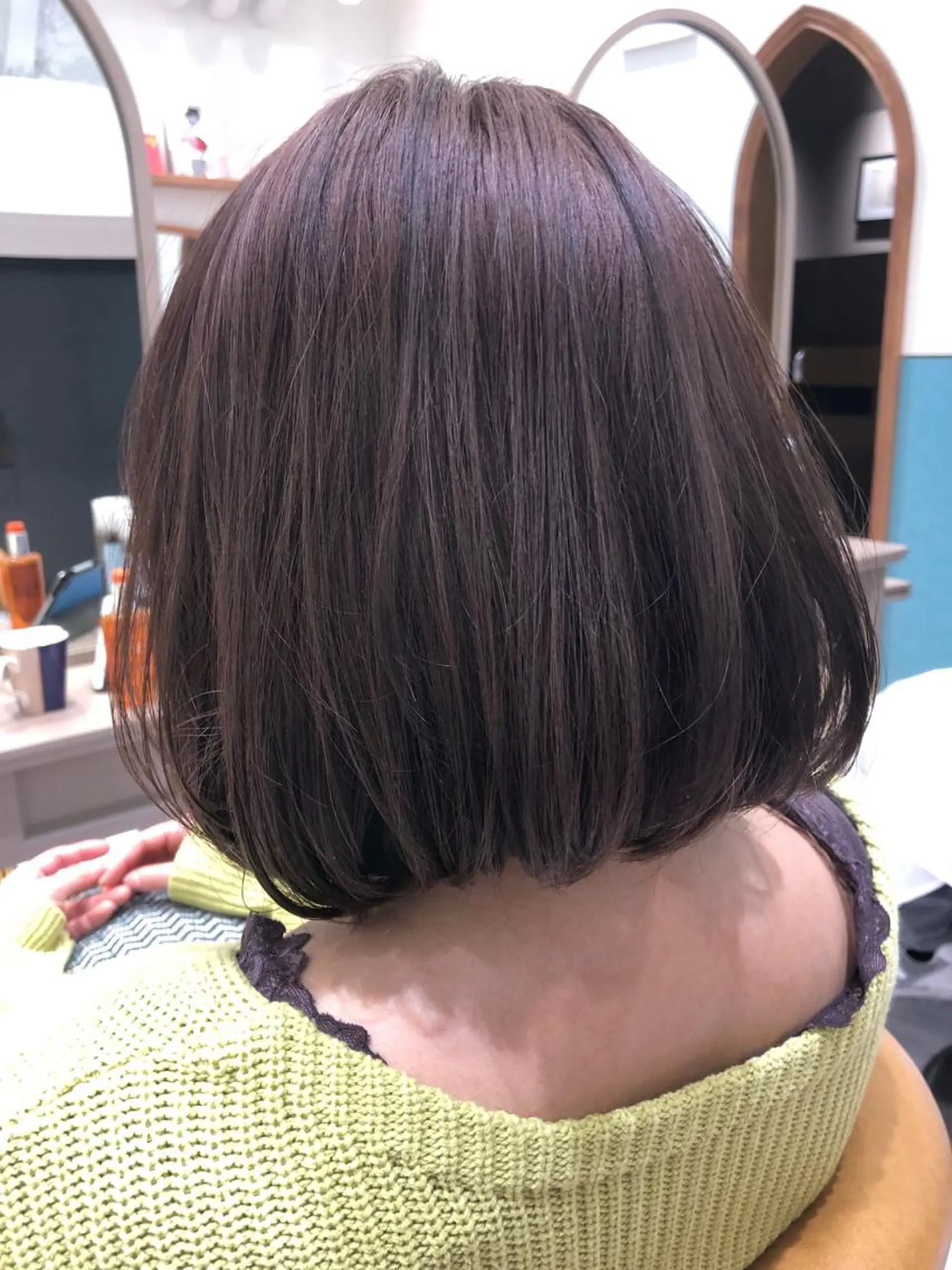 ミディアム カラー 🫧透明感カラー /縮毛☘️豊嶋龍佑のヘアスタイル