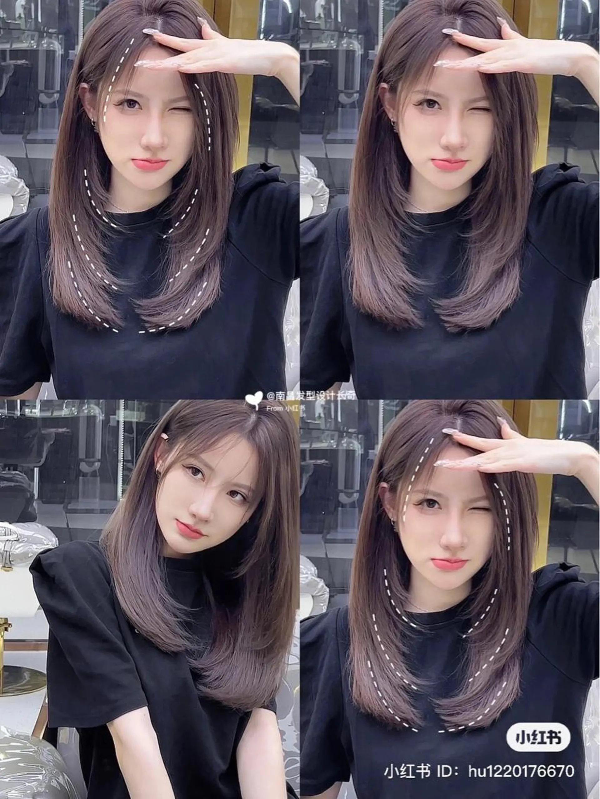 ロング ブリーチなしカラー ダブルカラーエクステのヘアスタイル