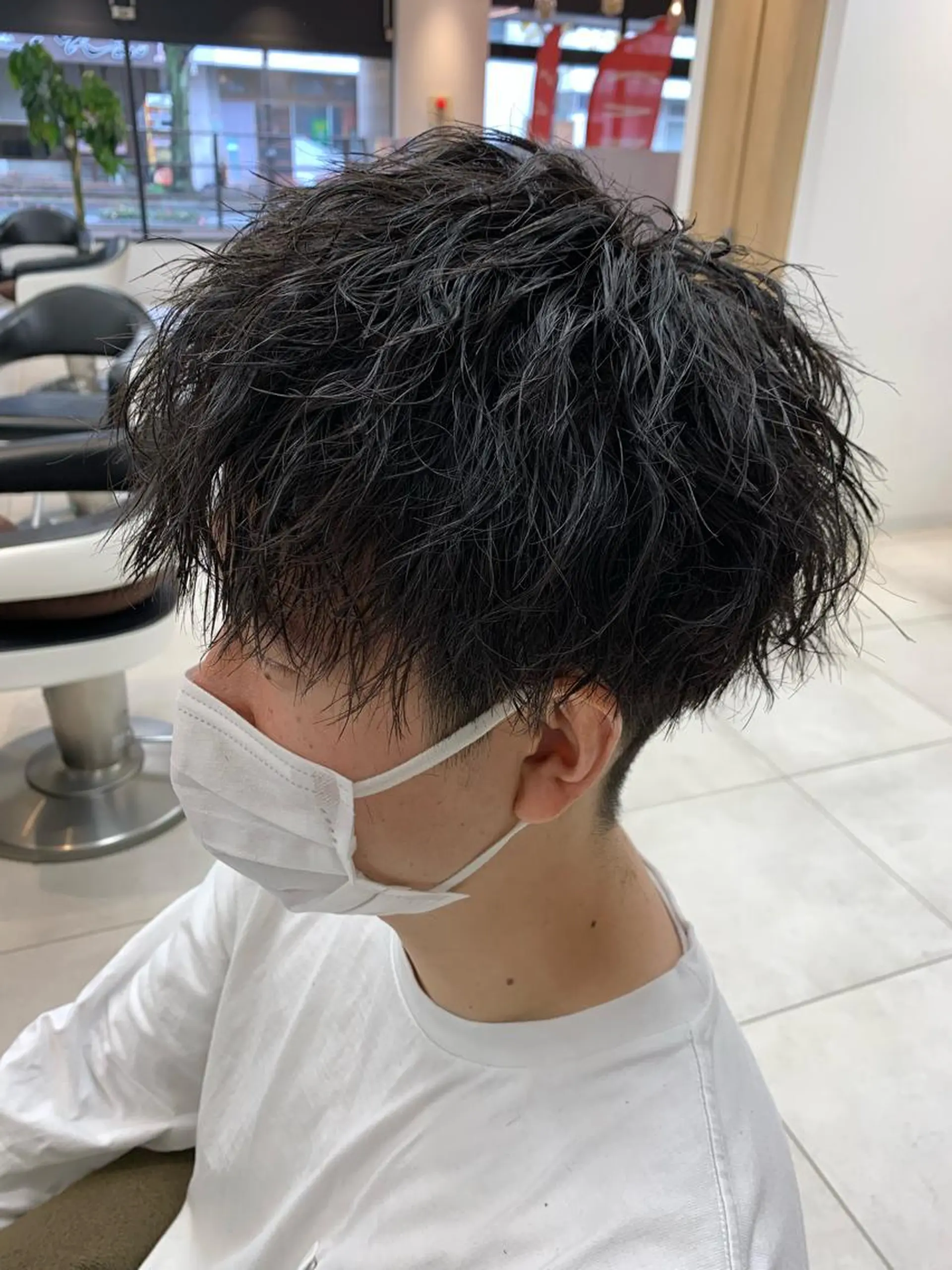 パーマ メンズ メンズブリーチ フェードカット メンズパーマ 学生（メンズ向け） スキンフェード L PLACE所属・L PLACE 丸山一希のヘアスタイル