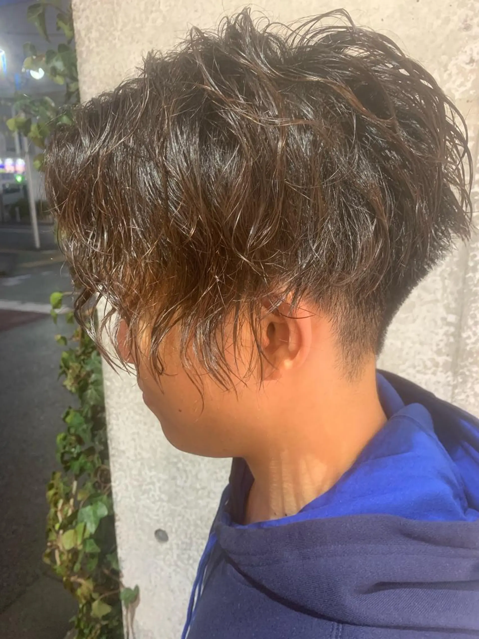 ショート カラー パーマ メンズ メンズパーマフェード シモジタカヒロのヘアスタイル