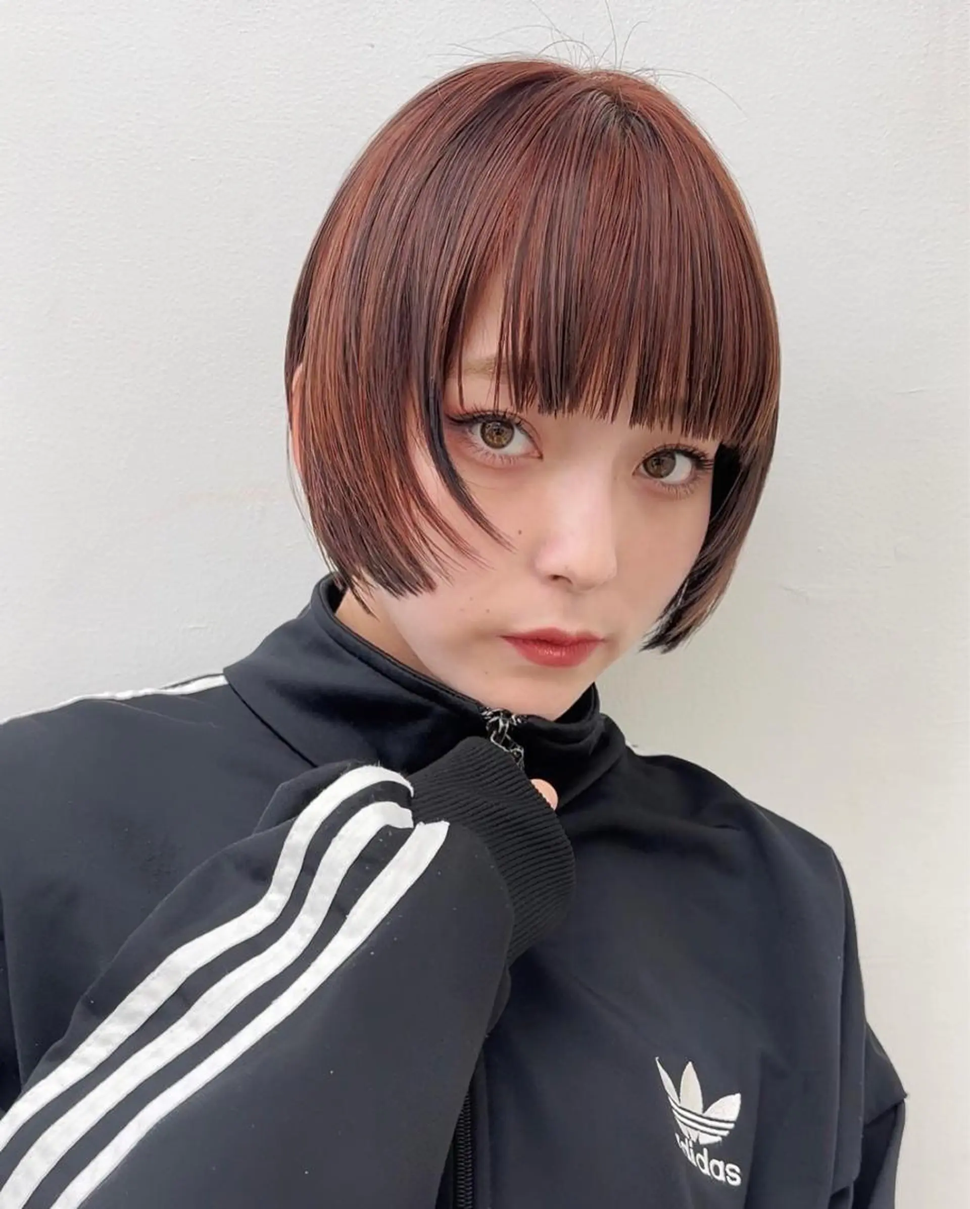 ショート オレンジブラウン ボブ 顔周りカット レイヤーカット カット ヘアカラー ミチオノザワヘアサロン所属・カット 🔹KAIRIのヘアスタイル