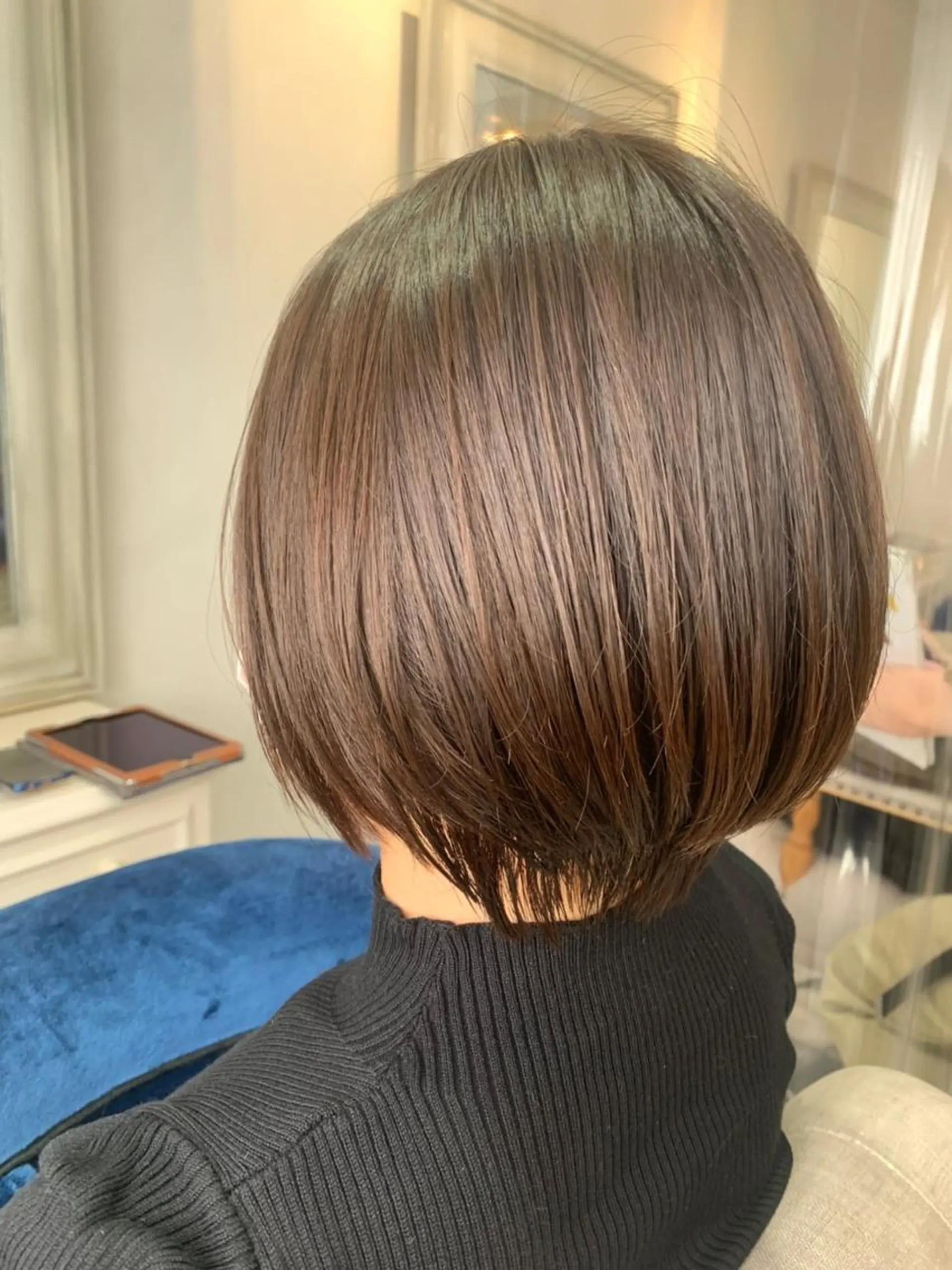 ショート カラー アディクシーカラー アクアカラー アッシュ バレイヤージュ ミストバング N° uairo 川崎西口店のヘアスタイル