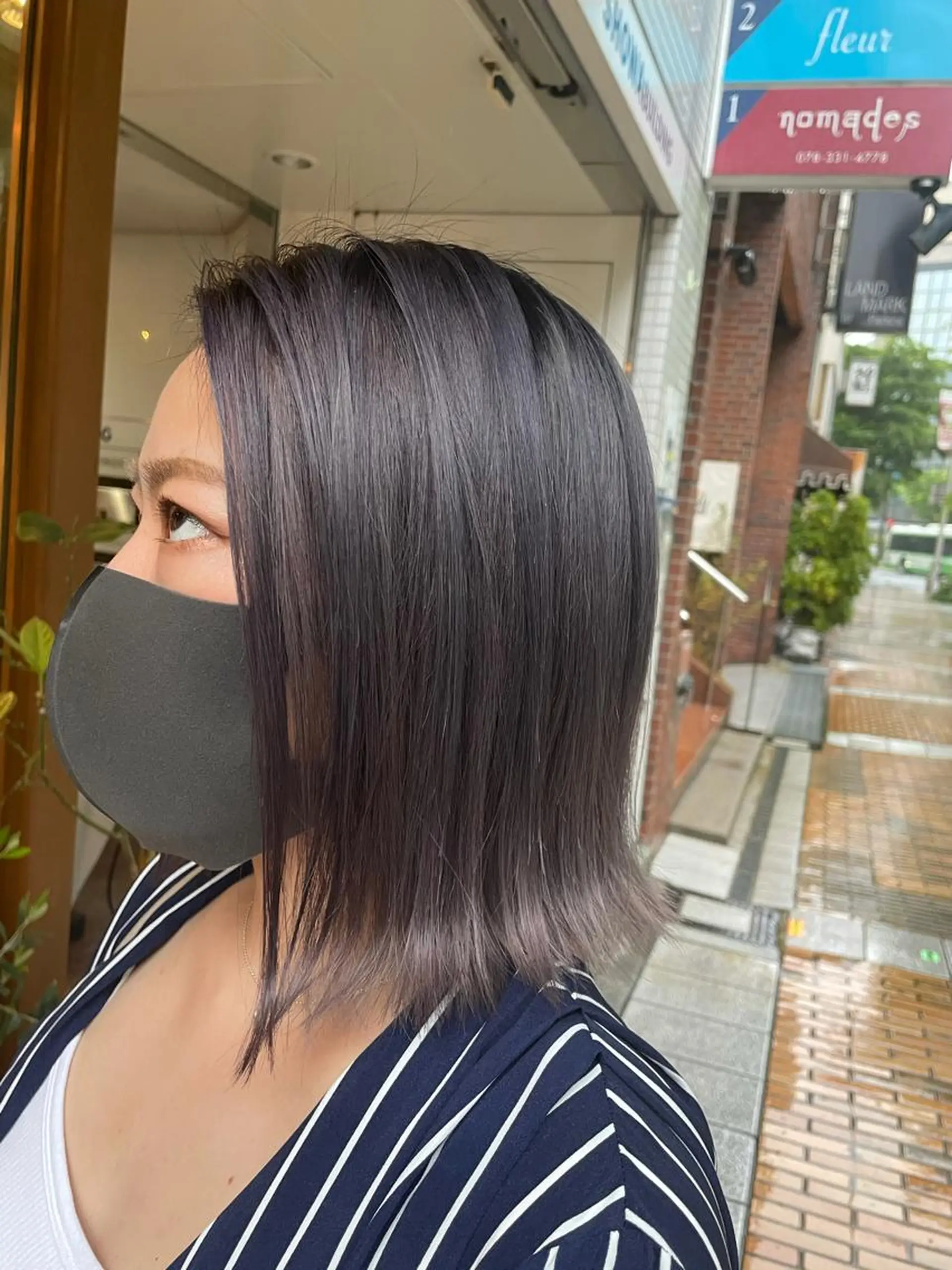 ミディアム カラー ミストバング ブリーチ  フェイスフレーミング グラデーションカラー ハイライトカラー VERONIQUE所属・山本 雅由のヘアスタイル