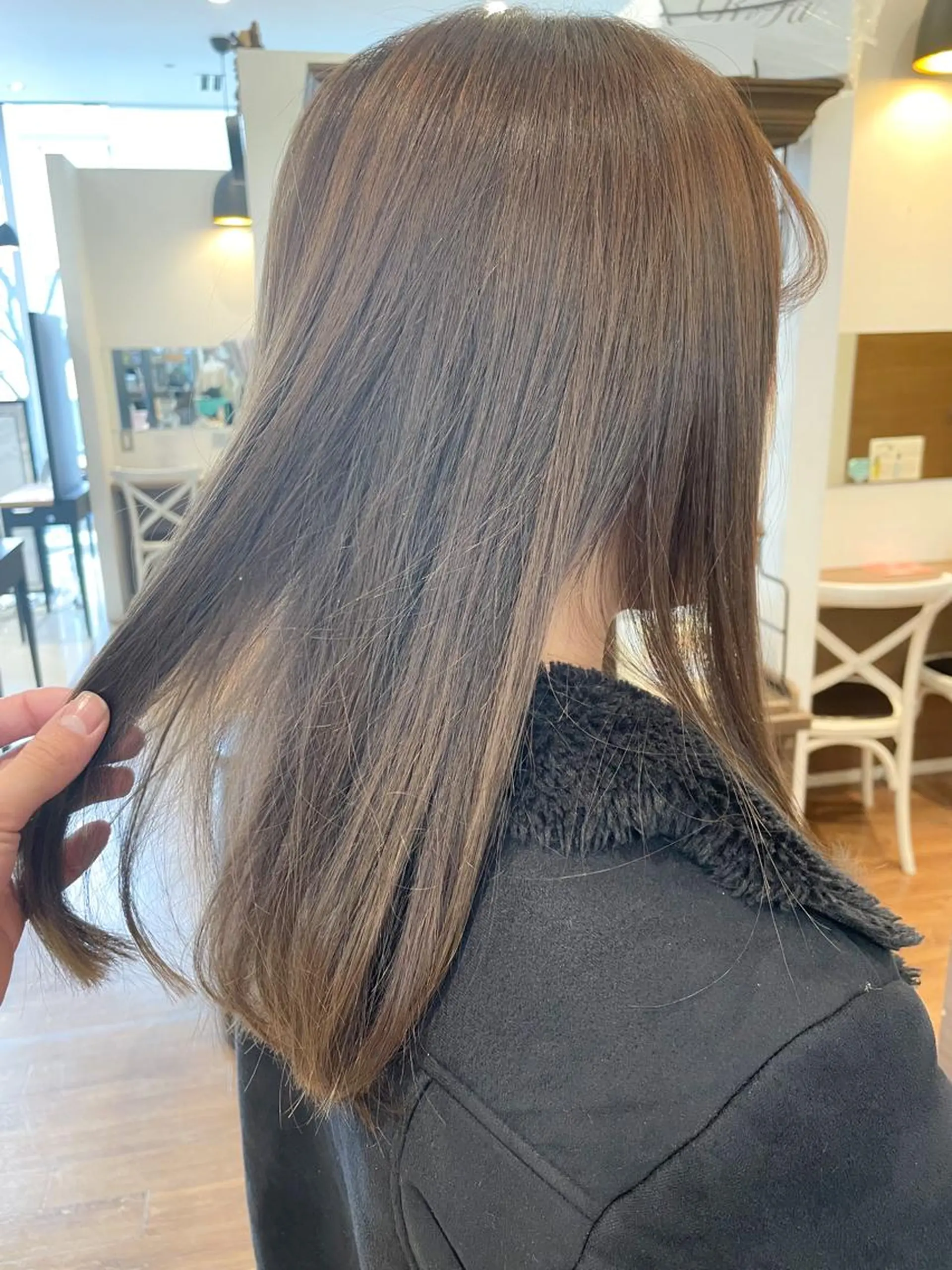 ロング カラー ベージュカラー ブリーチ ミルクティーベージュ ブリーチなしカラー カット ヘアカラー トリートメント 髪質改善/ブリーチ 田代 龍我のヘアスタイル