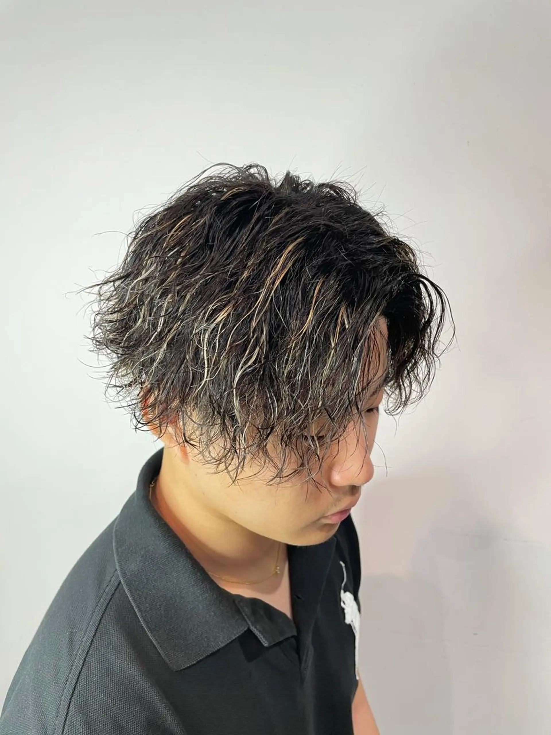 ショート カラー パーマ メンズ カット ヘアカラー パーマ 【men's Lapis横浜】海人のヘアスタイル