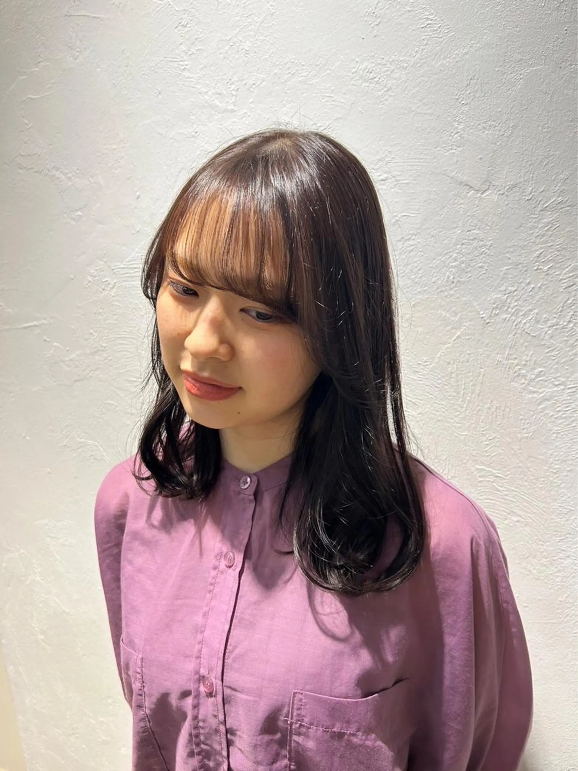 ミディアム カラー 透明感カラー グレージュ バイオレットカラー バイオレットグレージュ 是永 コレナガのマツエク・マツパデザイン