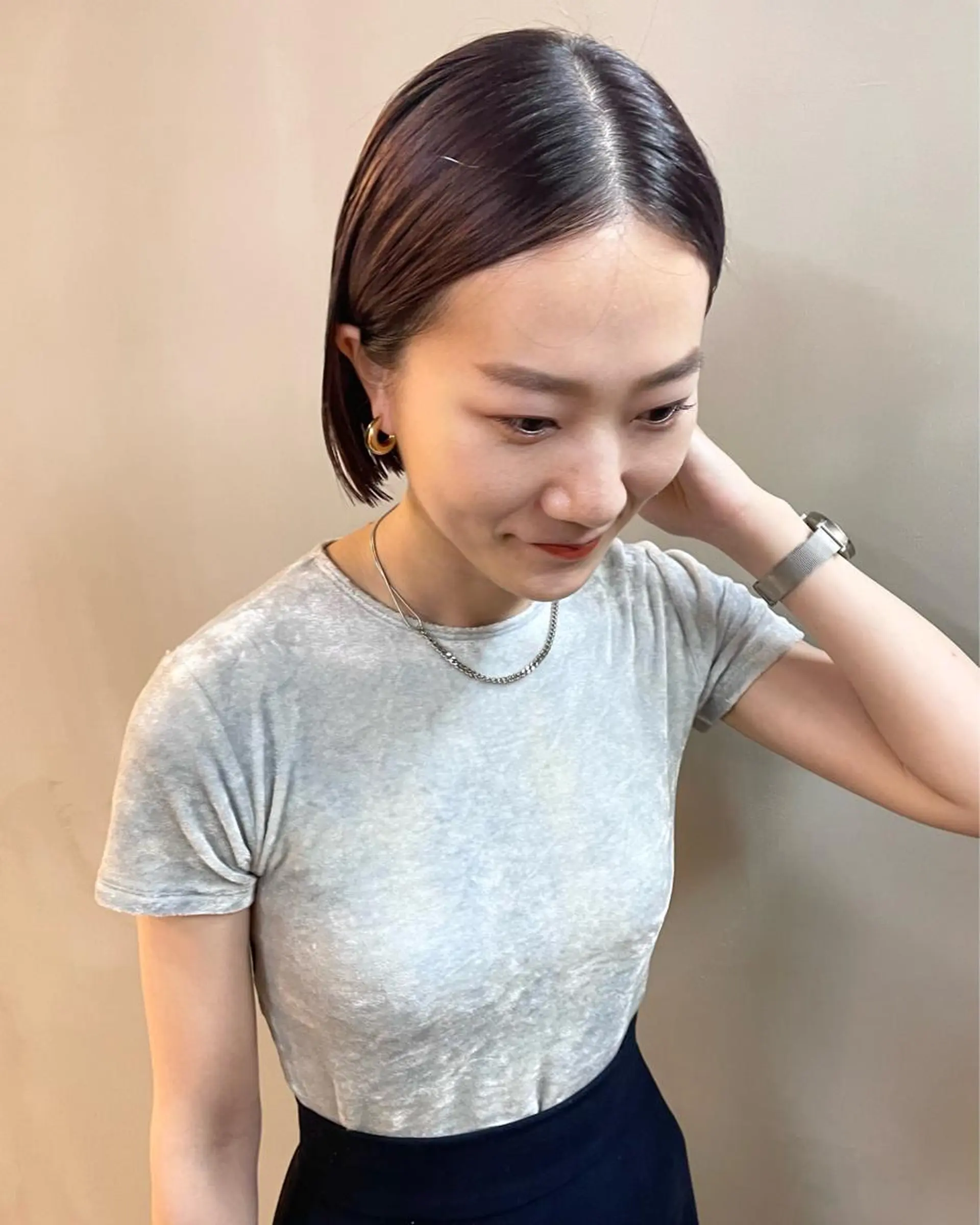ミディアム カラー パーマ ヘアアレンジ メンズ キッズ ネイル マツエク・マツパ アイブロウ ボブ カット ヘアカラー トリートメント tatsumi/ボブ ウルフ/レイヤーのヘアスタイル