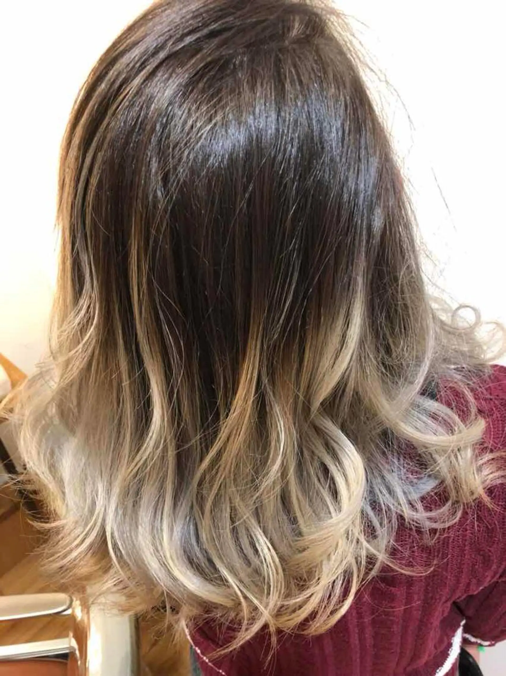 ロング カラー 切りっぱなしボブ アッシュ アッシュグレー バレイヤージュ グラデーションカラー ✨髪質改善✨完全個室 三橋正隆のヘアスタイル
